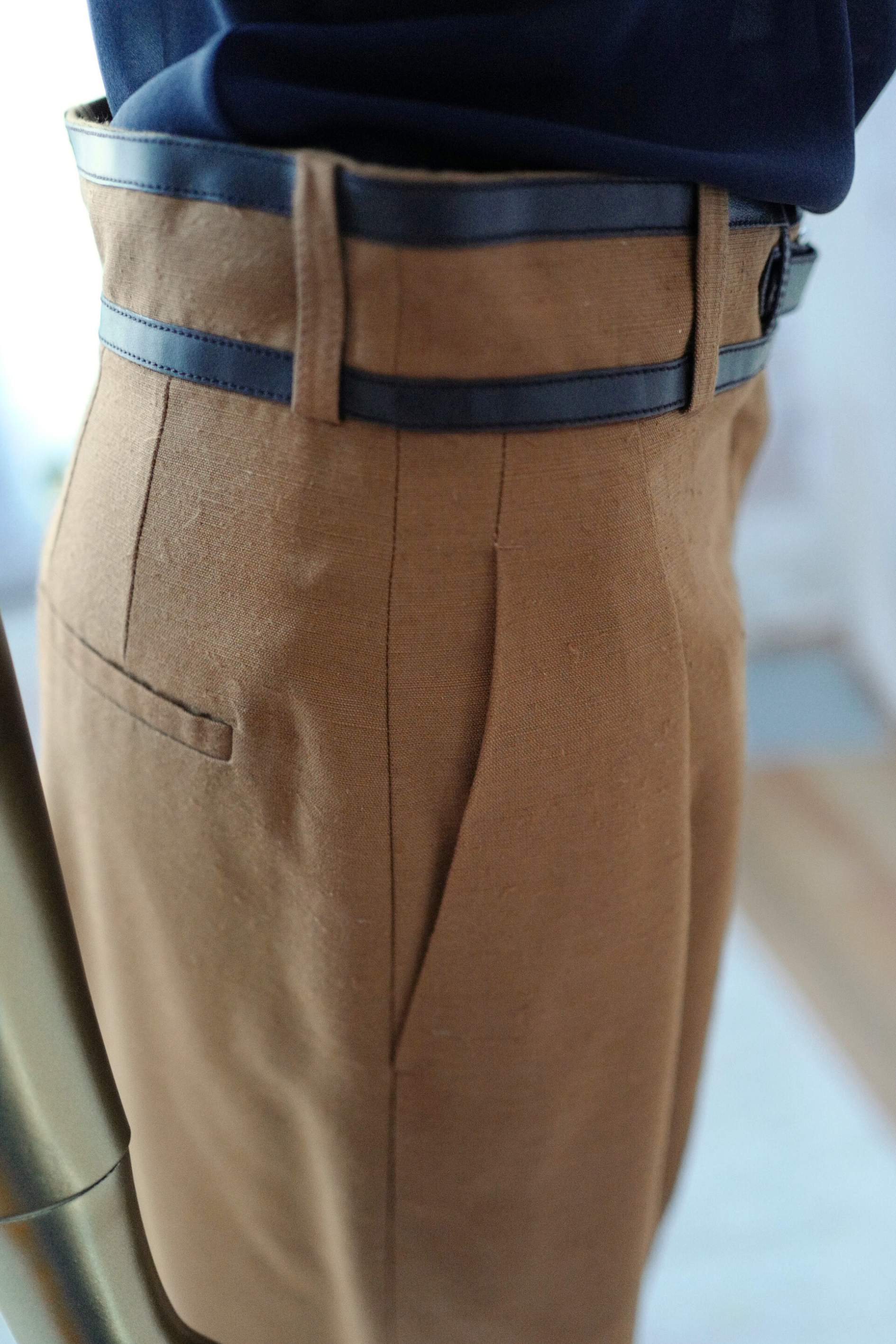 NEW Hermès Women’s Trousers in Marron Muscade Cotton Size 36