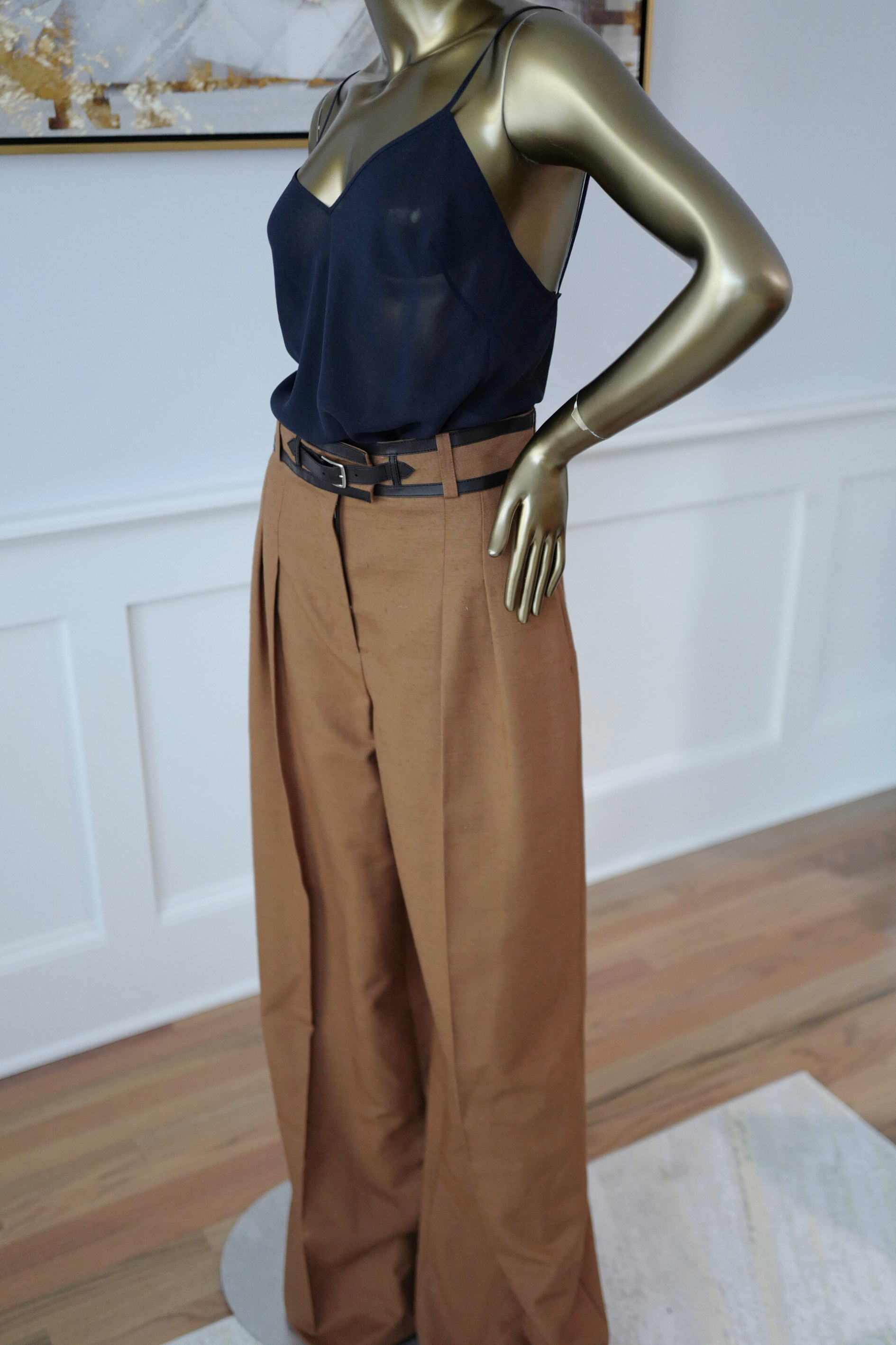 NEW Hermès Women’s Trousers in Marron Muscade Cotton Size 36