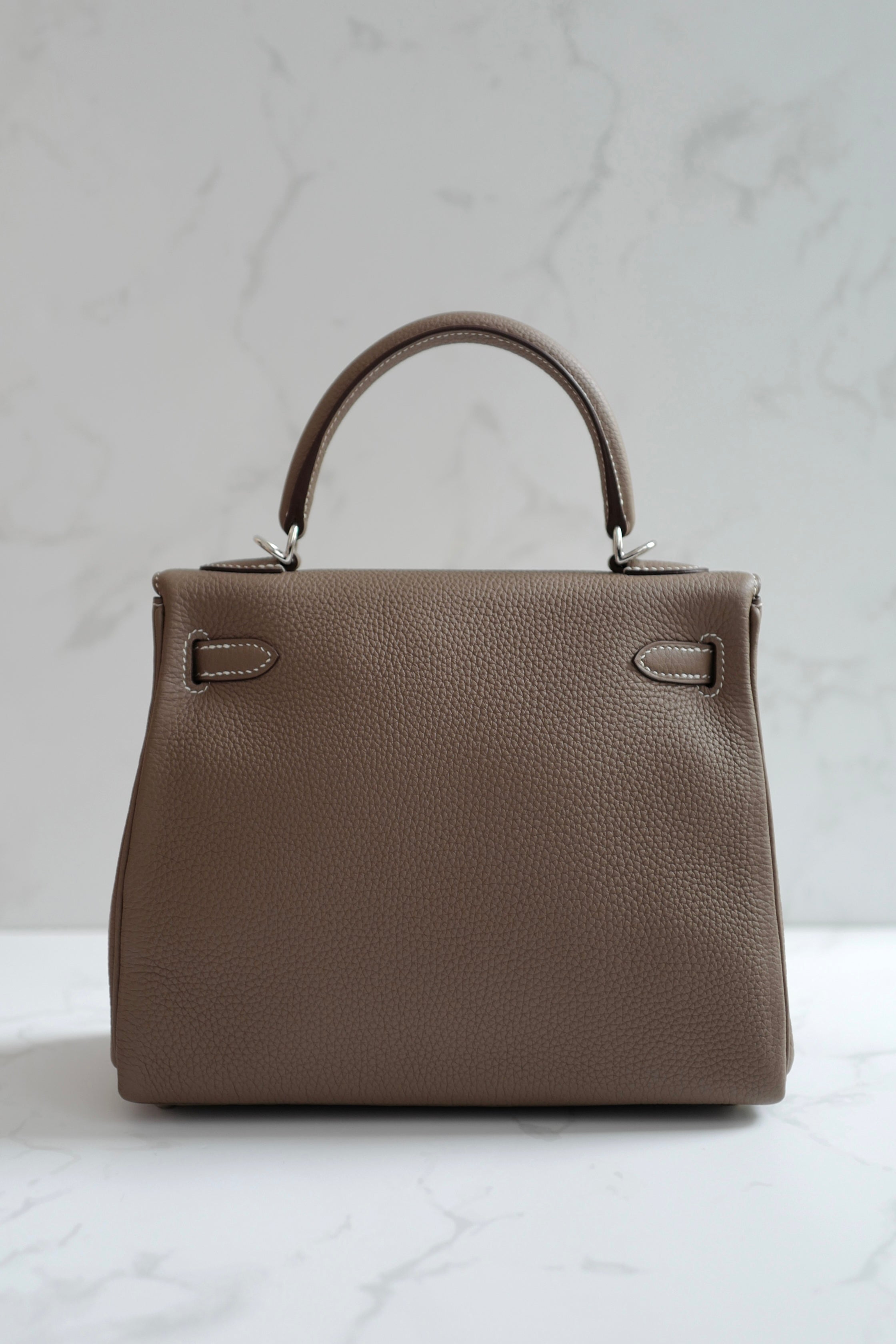 BNIB Hermes Kelly 25 Etoupe Togo Retourne Palladium HW Y 2020 NEW