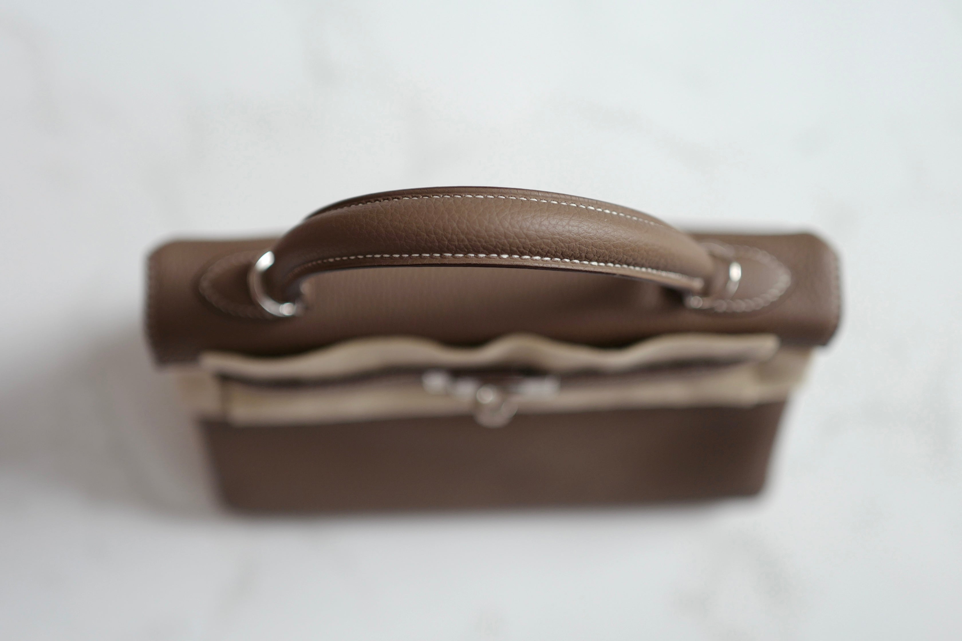 BNIB Hermes Kelly 25 Etoupe Togo Retourne Palladium HW Y 2020 NEW