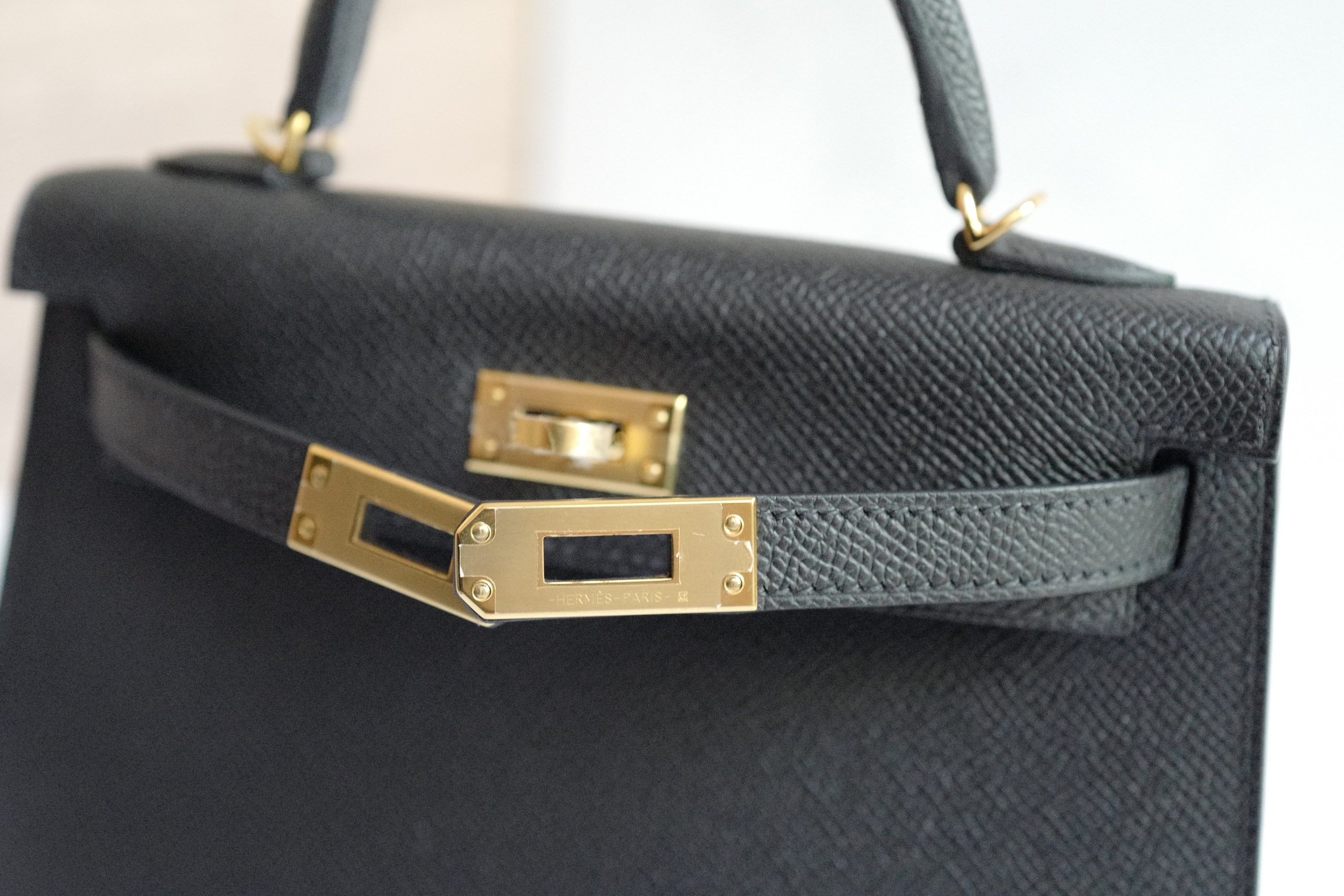 Hermes Mini Kelly II in Black/Noir Epsom Leather with Gold Hardware