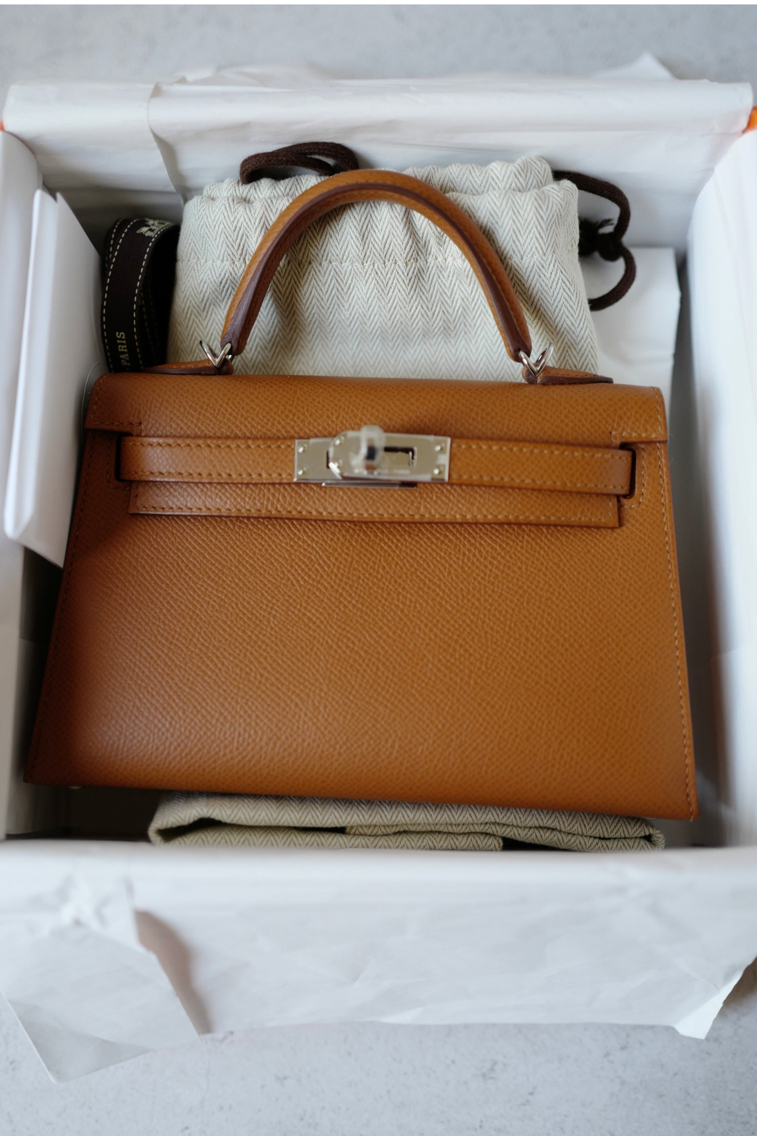 BNIB Hermès Mini Kelly 20 HSS Gold Epsom Leather Palladium Hardware