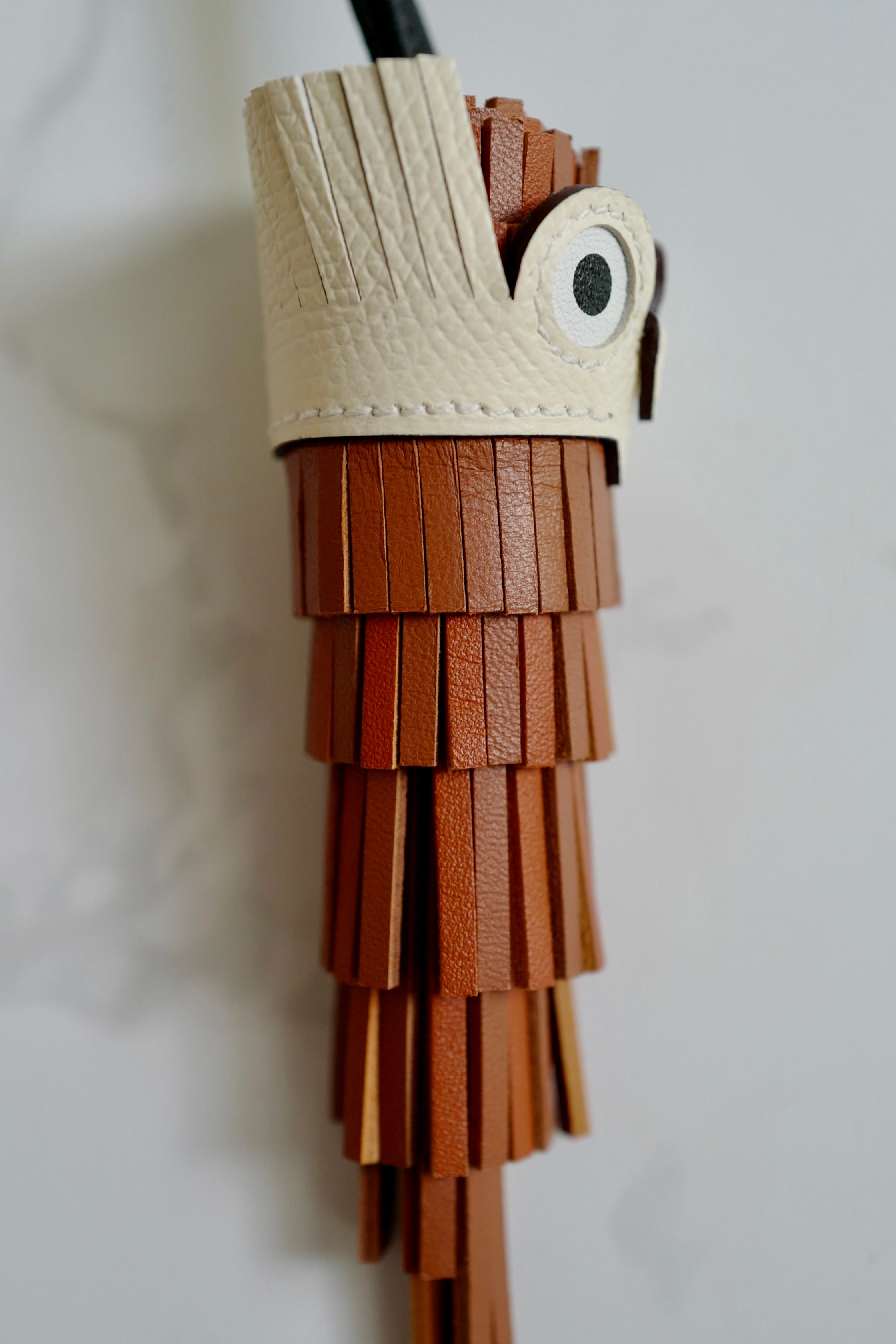 Brand New HERMÈS Chouette Charm Agneau Milo Swift in Gold / Pain d'épice / Noir