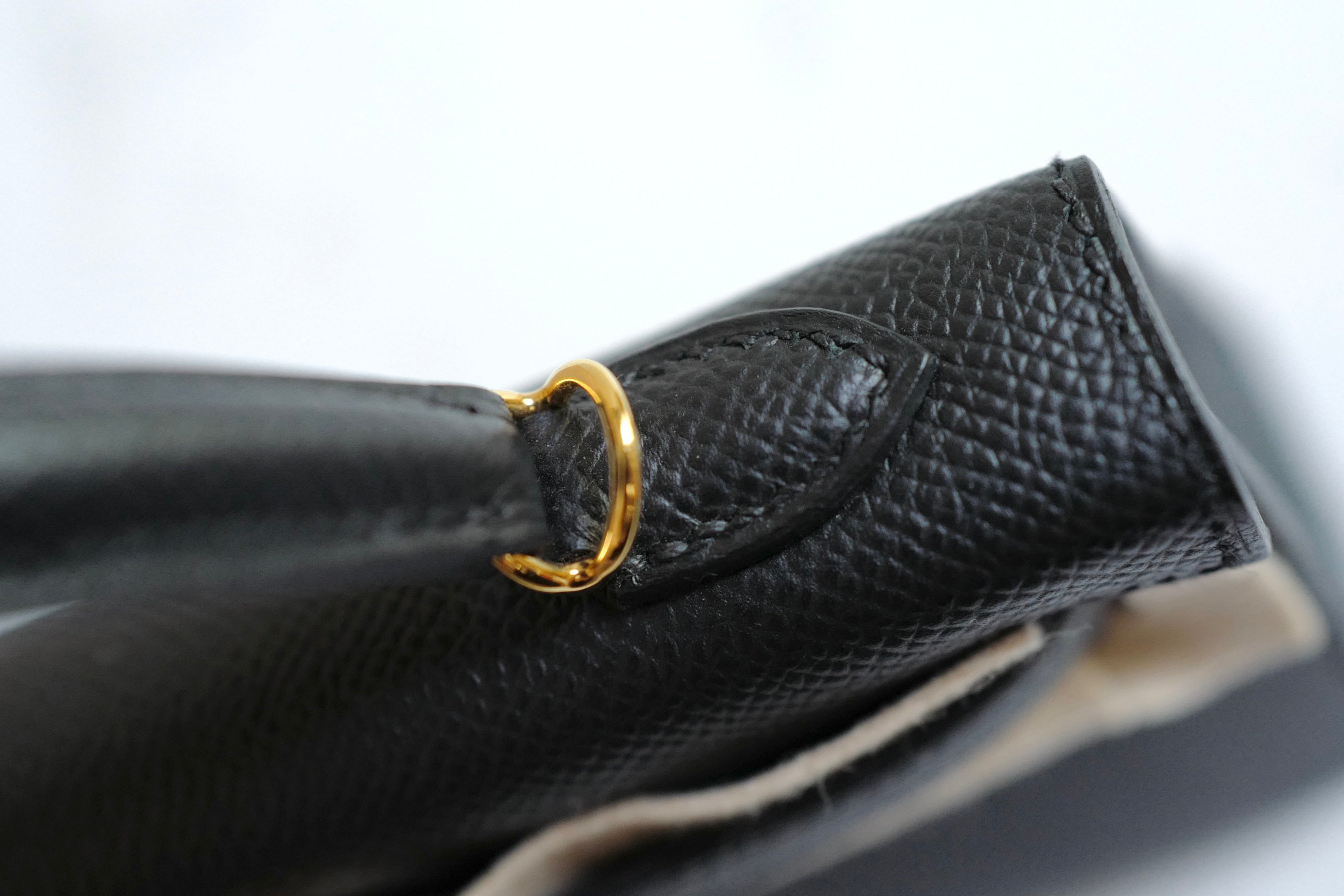 Hermes Mini Kelly II in Black/Noir Epsom Leather with Gold Hardware