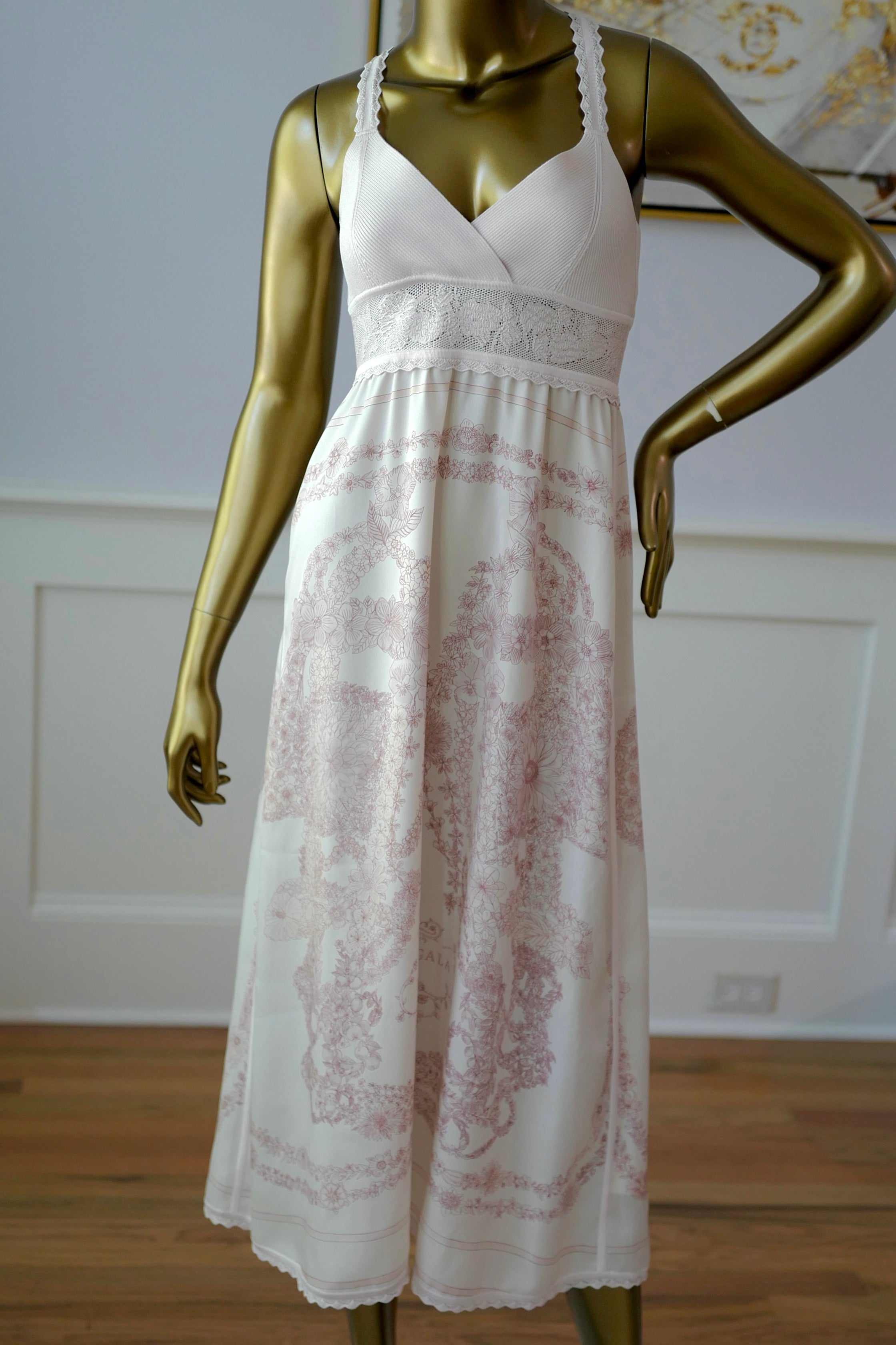 NEW Hermes “Brides de Gala en Fleurs” inspi Twillaine Silk Dress size 36