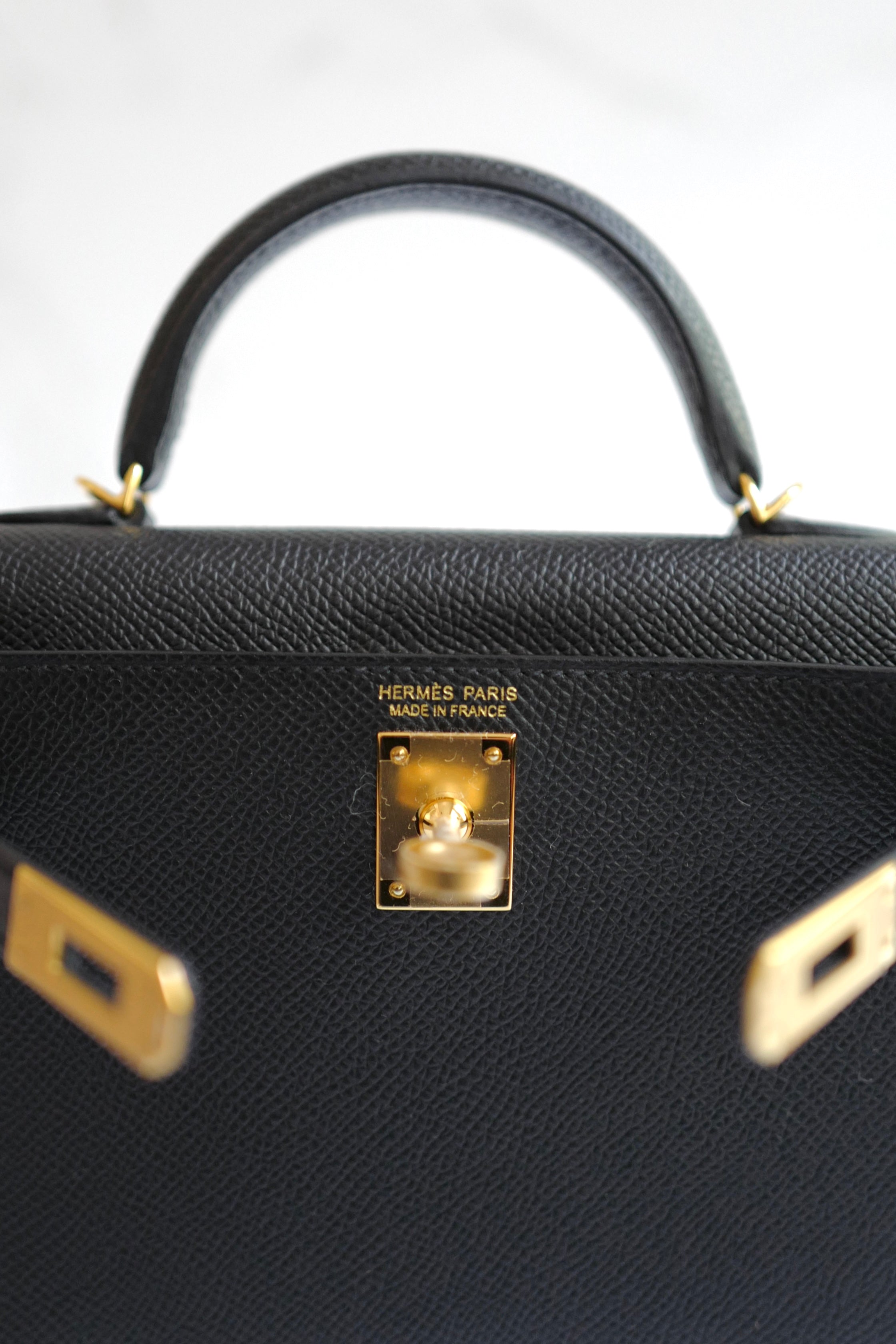 Hermes Mini Kelly II in Black/Noir Epsom Leather with Gold Hardware