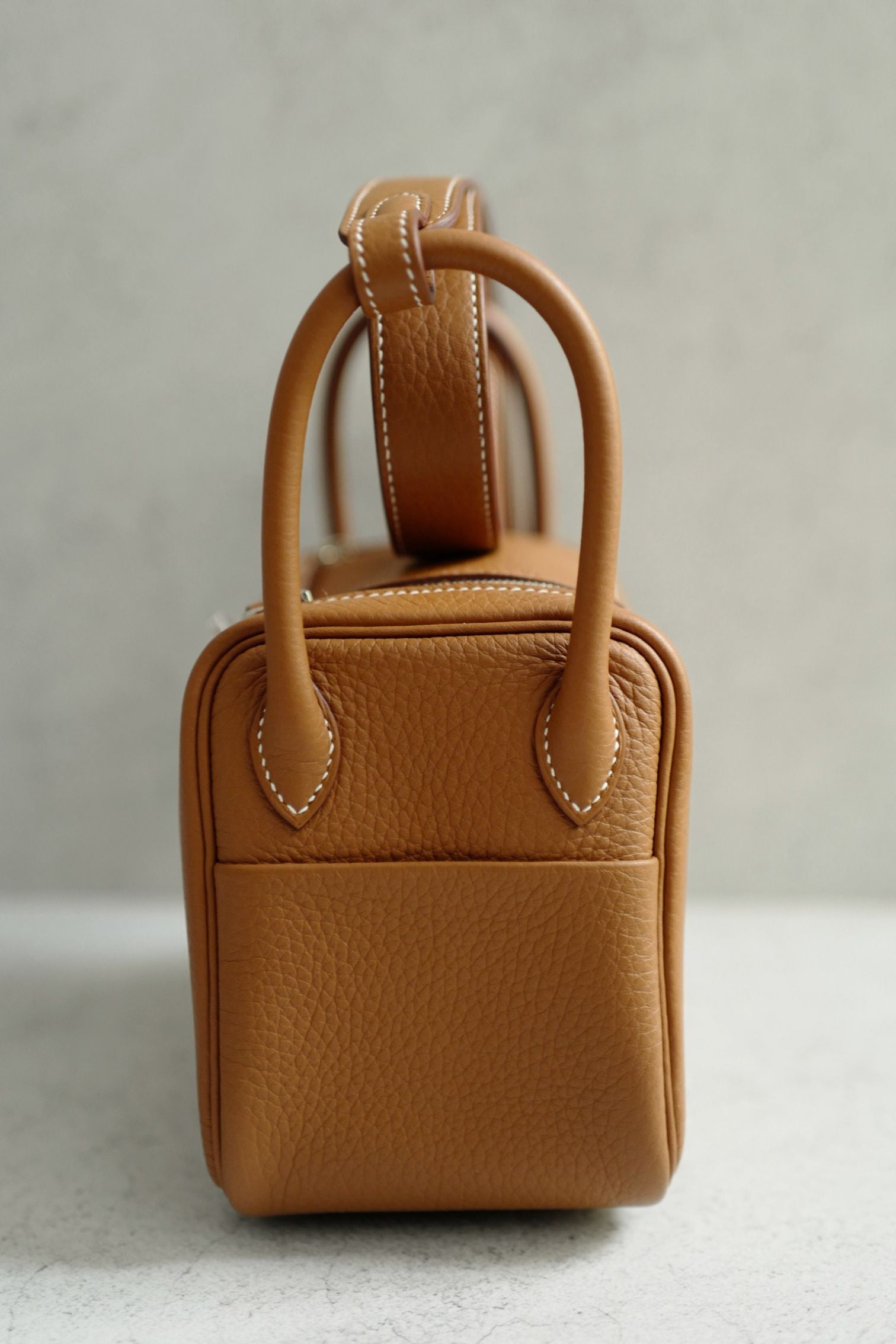 New Hermès Mini Lindy Gold Clemence Leather Palladium Hardware