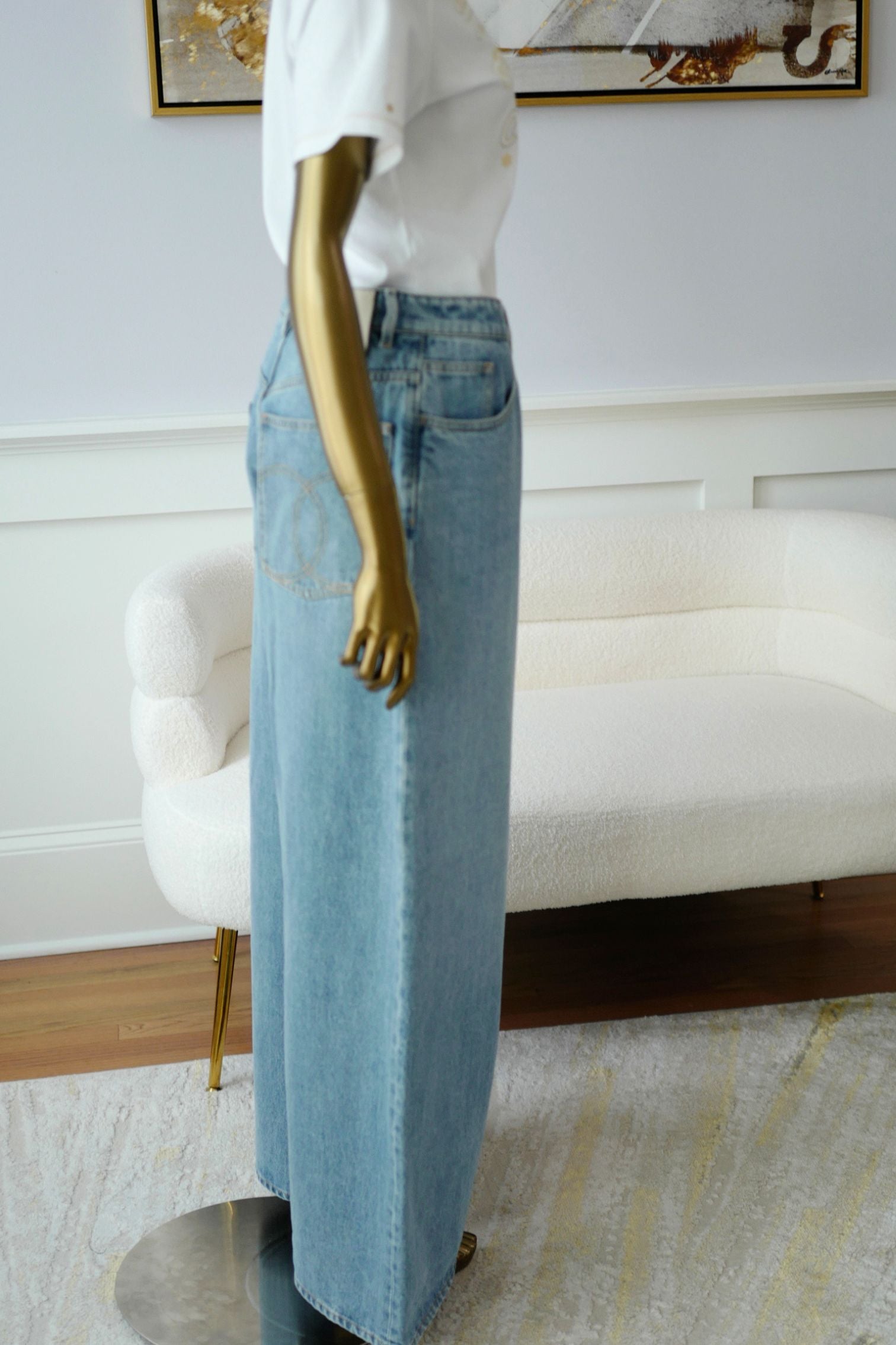 Chanel Métiers d’Art 2026 Matthieu Blazy Denim Blue Jeans Pants Size 36