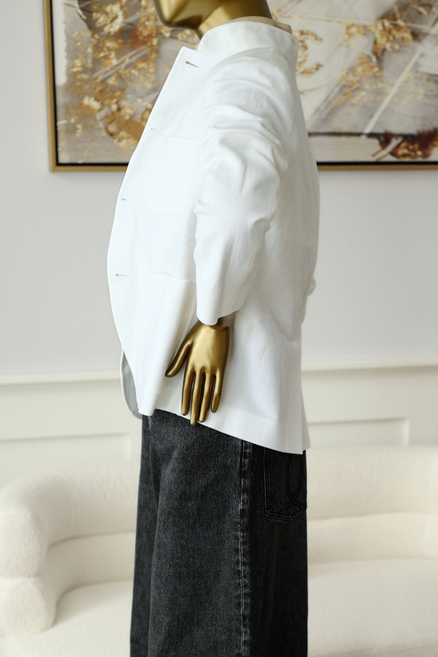 New Loro Piana Spagna Mini Jacket Linen White size 40
