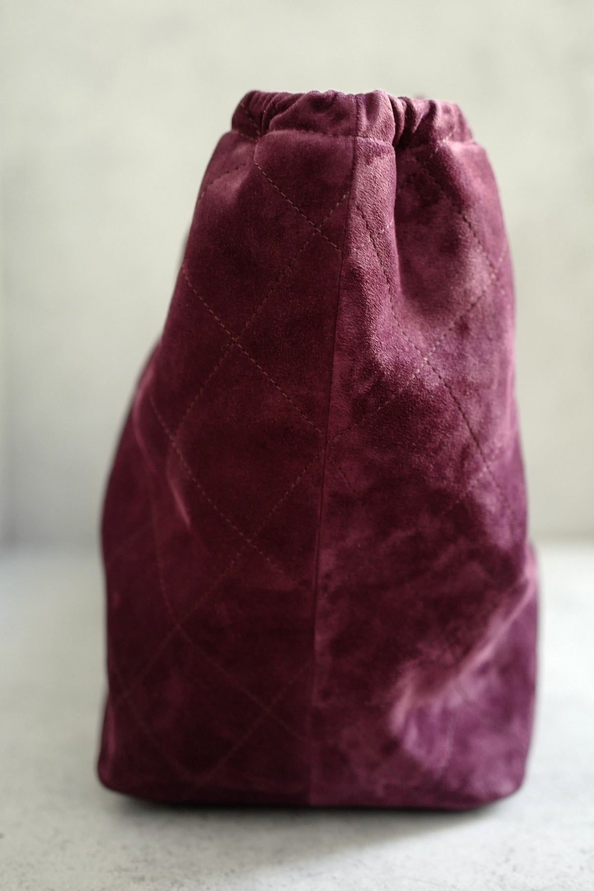 NEW Chanel 26B Large Tote Bordeaux Burgundy Suede Calfskin Gold Hardware