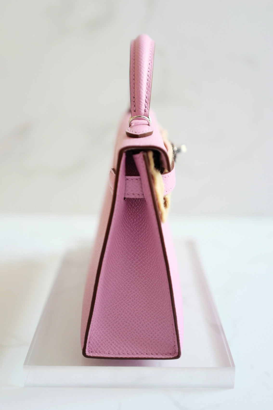 Hermès Mini Kelly Mauve Sylvestre Epsom Leather Palladium Hardware K Stamp