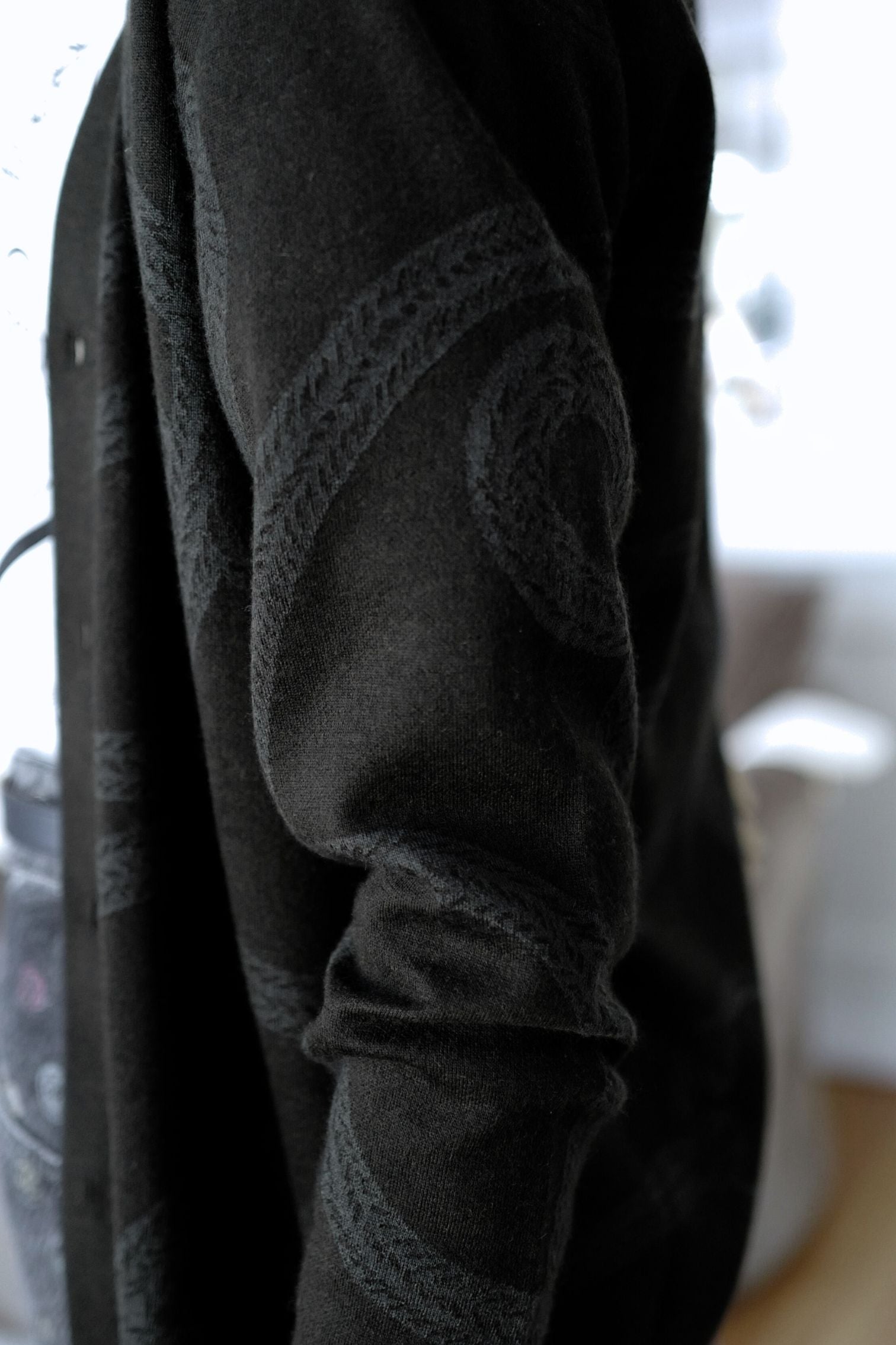 Hermès Palefroi Double Face Knit Cardigan Noir Cashmere Silk Size 36