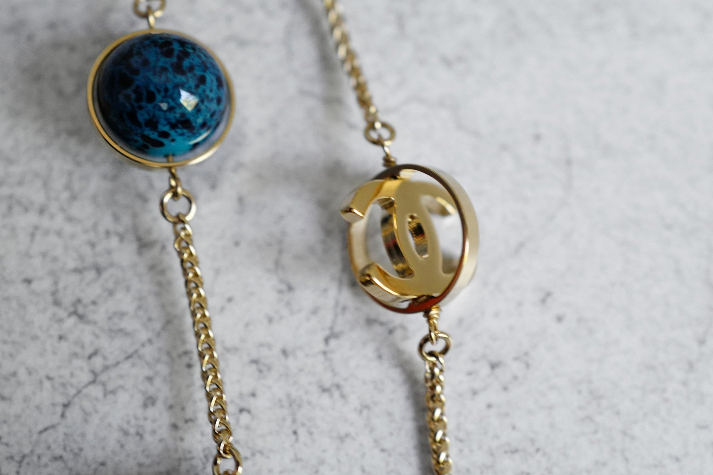 Chanel 26S Long Necklace Gold Multicolour Metal Glass Pearls