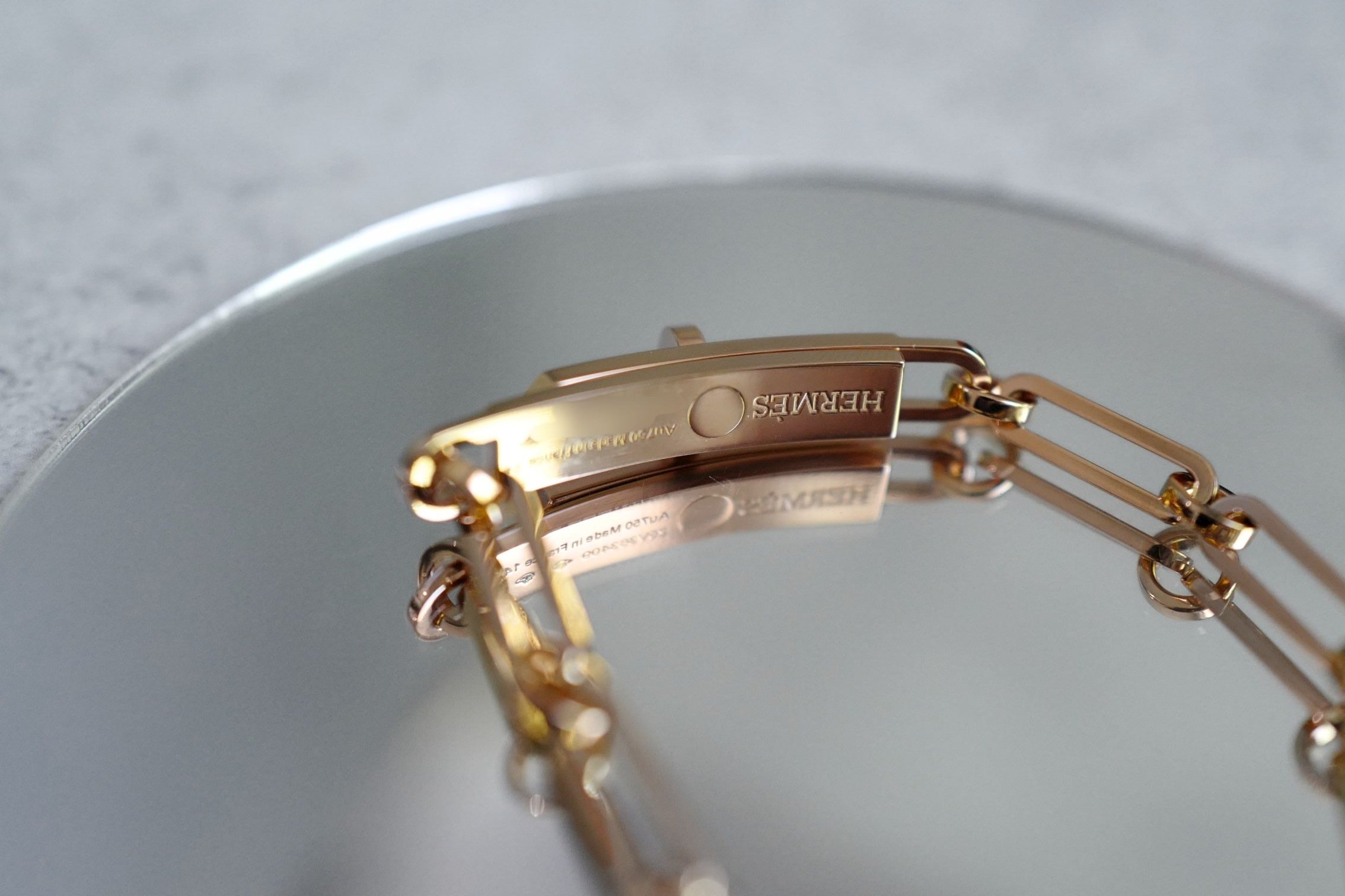 Hermès Kelly Chaine Bracelet Small Model 18K Rose Gold Diamonds Size 140