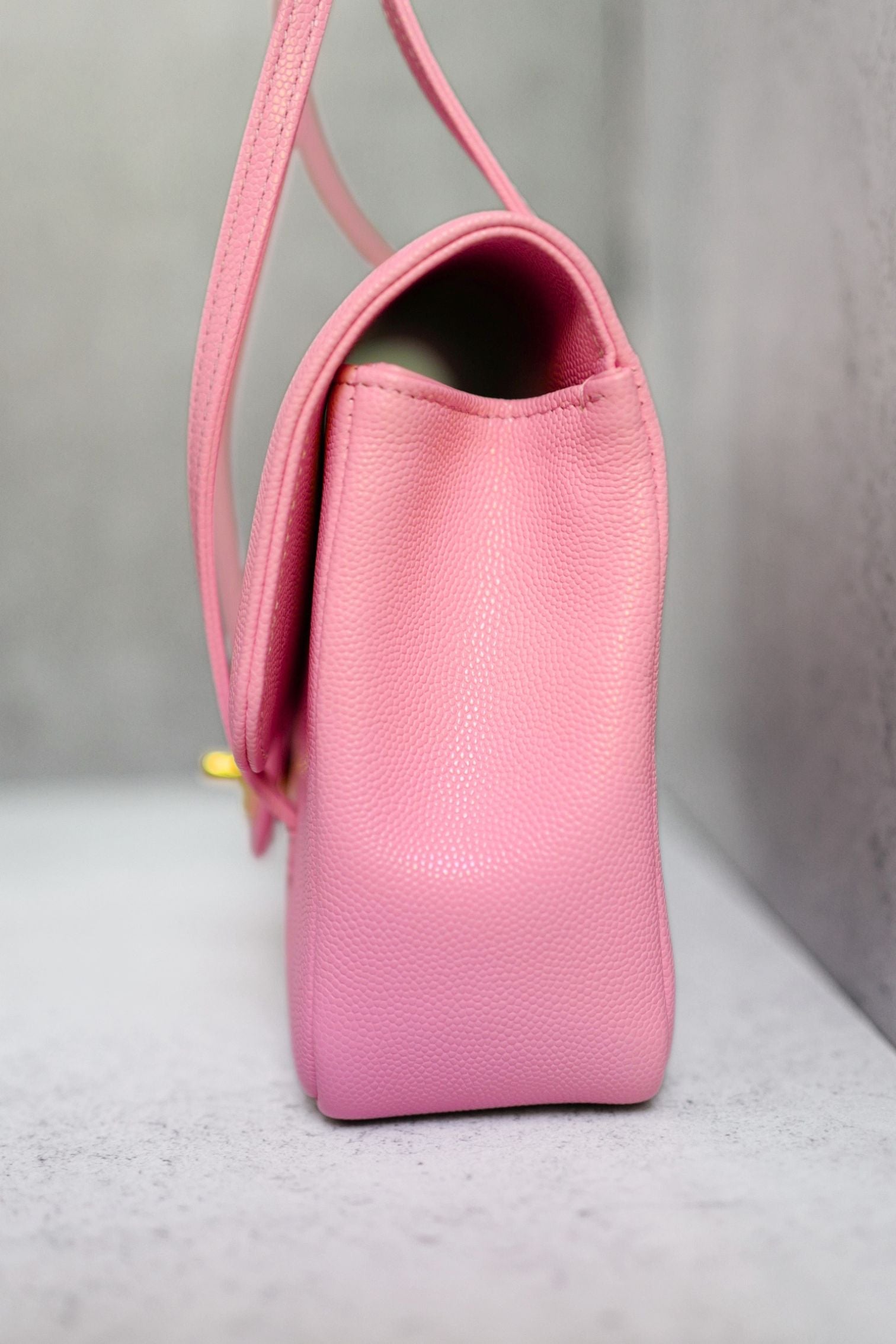 Chanel 26s Preppy Coco 22 Small Pink Grained Shiny Calfskin Gold Hardware
