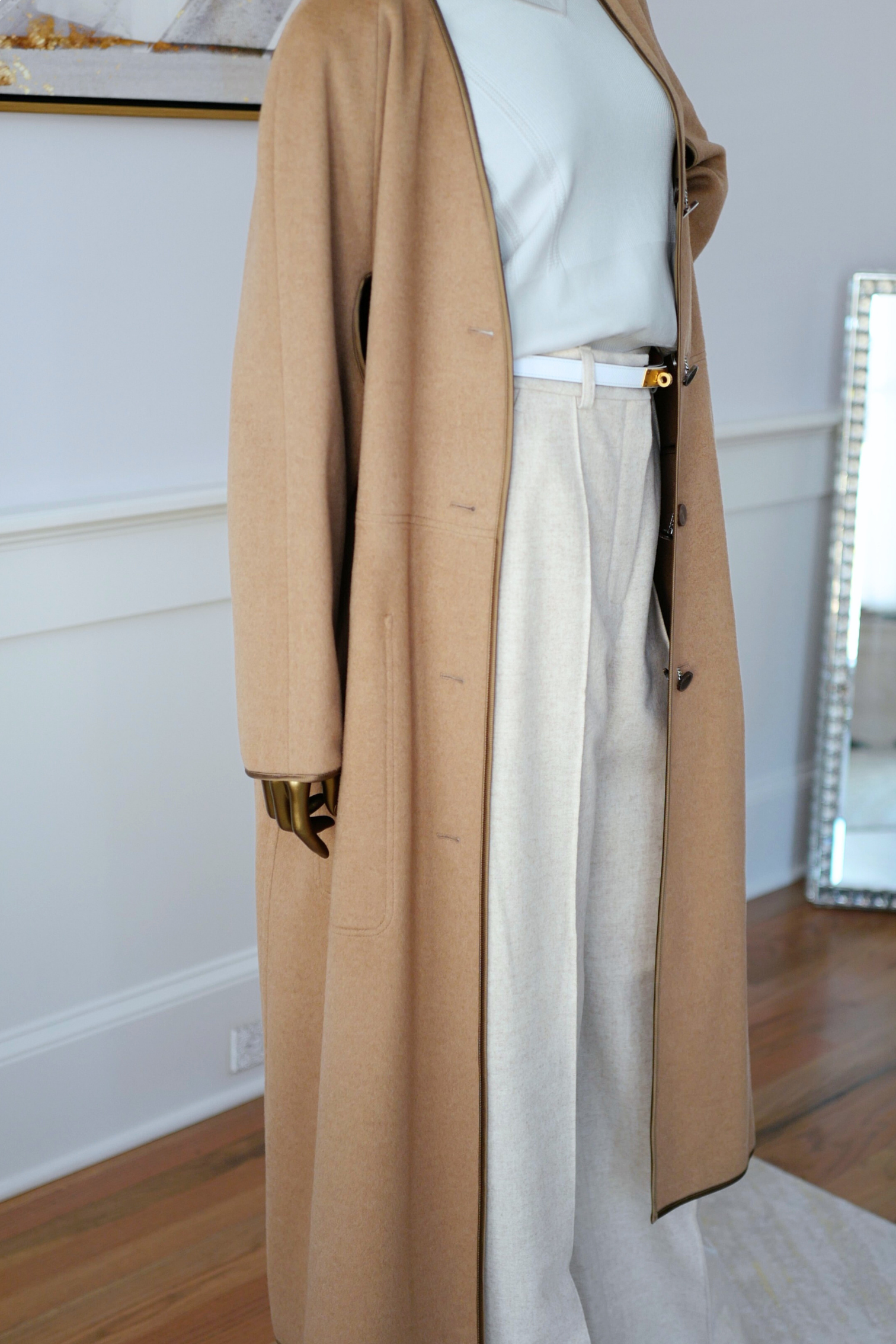 Hermès Women’s Overcoat Size 34 Beige Camel Hair Coat