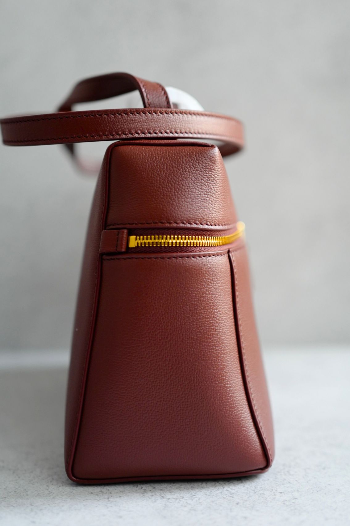 BNIB Loro Piana Extra Bag L27 Smoked Caramel In Grained Calfskin with Gold HW