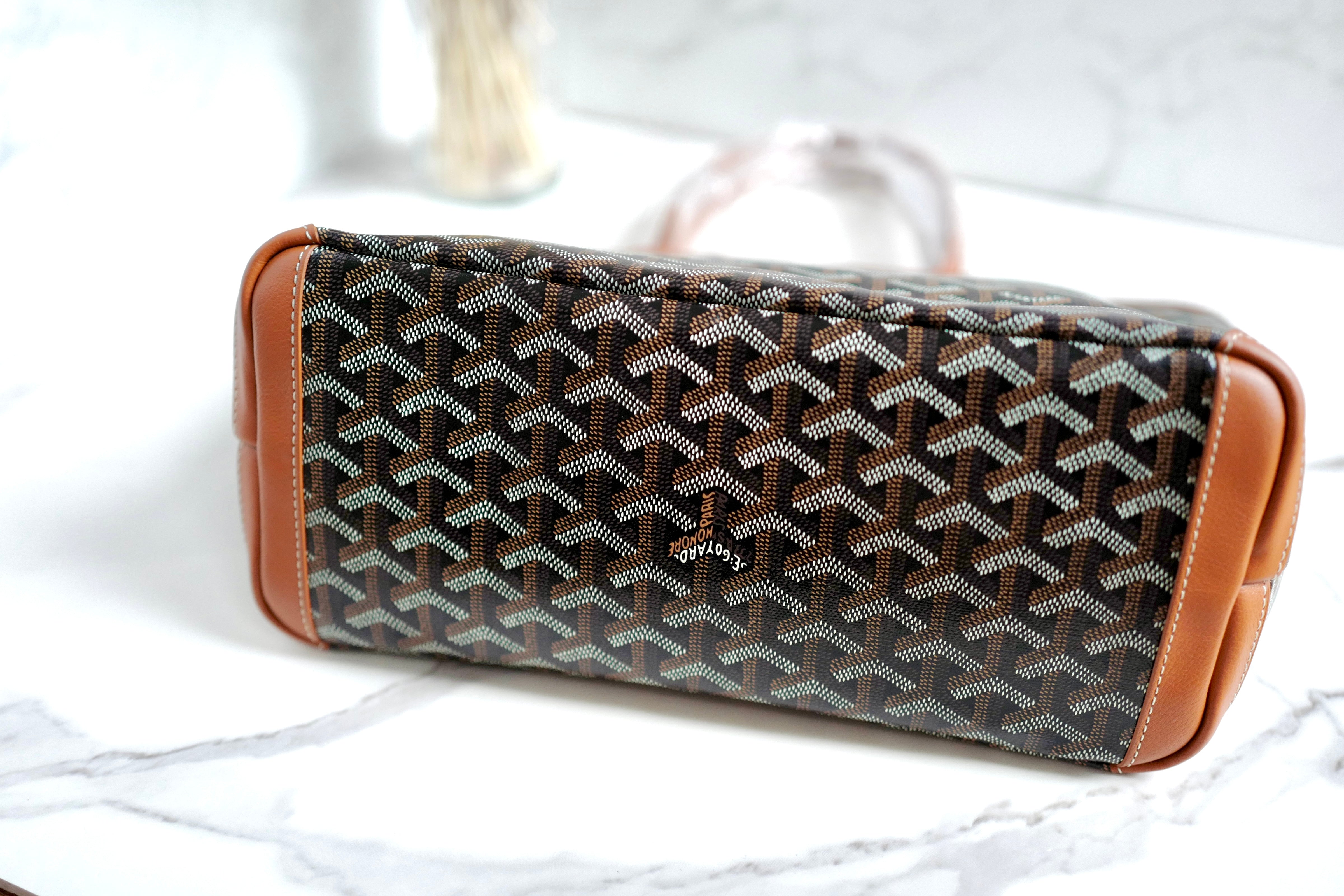 NEW Goyard Artois PM Bag in Black & Tan with Palladium HW