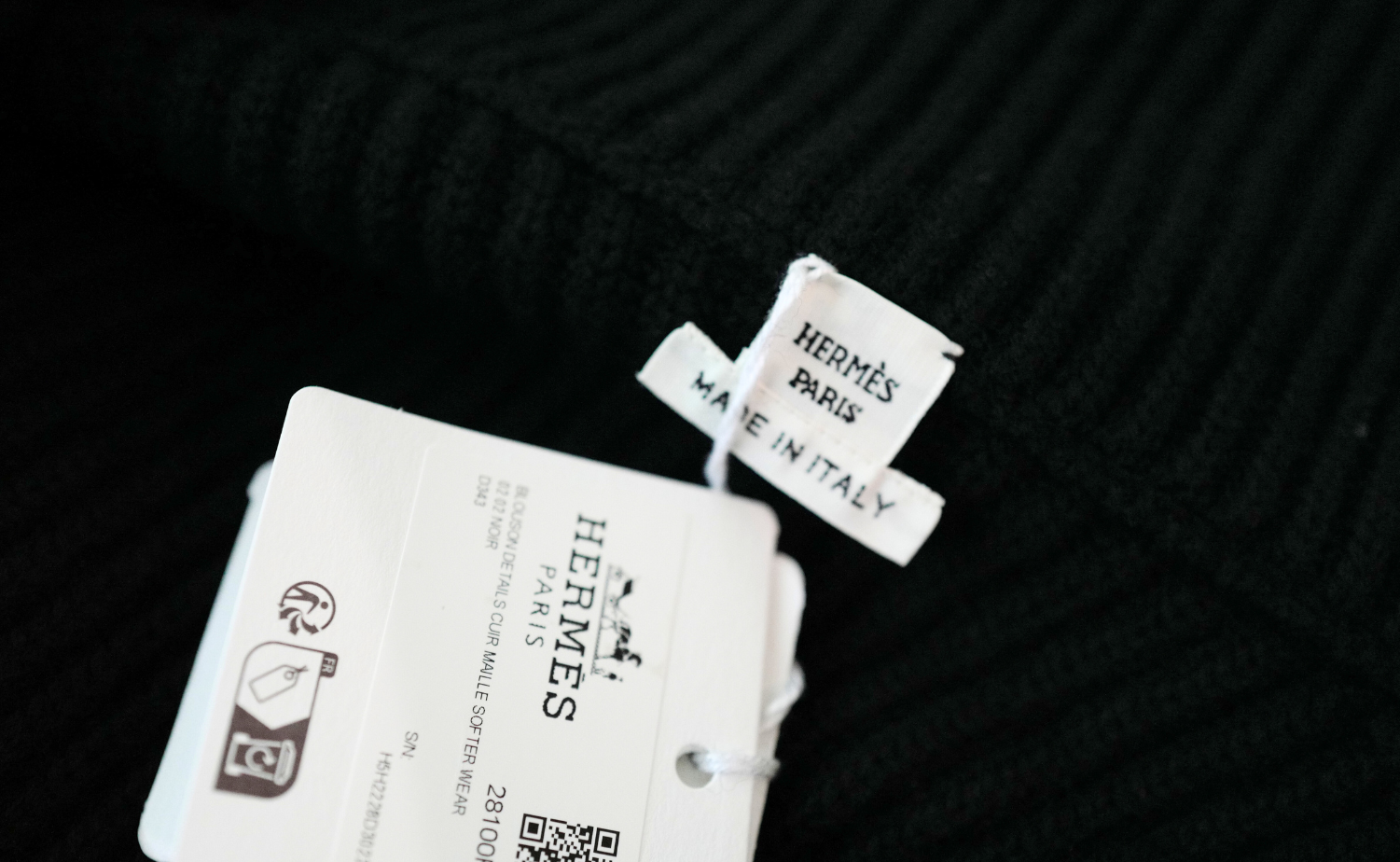 NEW Hermès Blouson Cardigan H Pockets Black Size 36 Wool Jacket