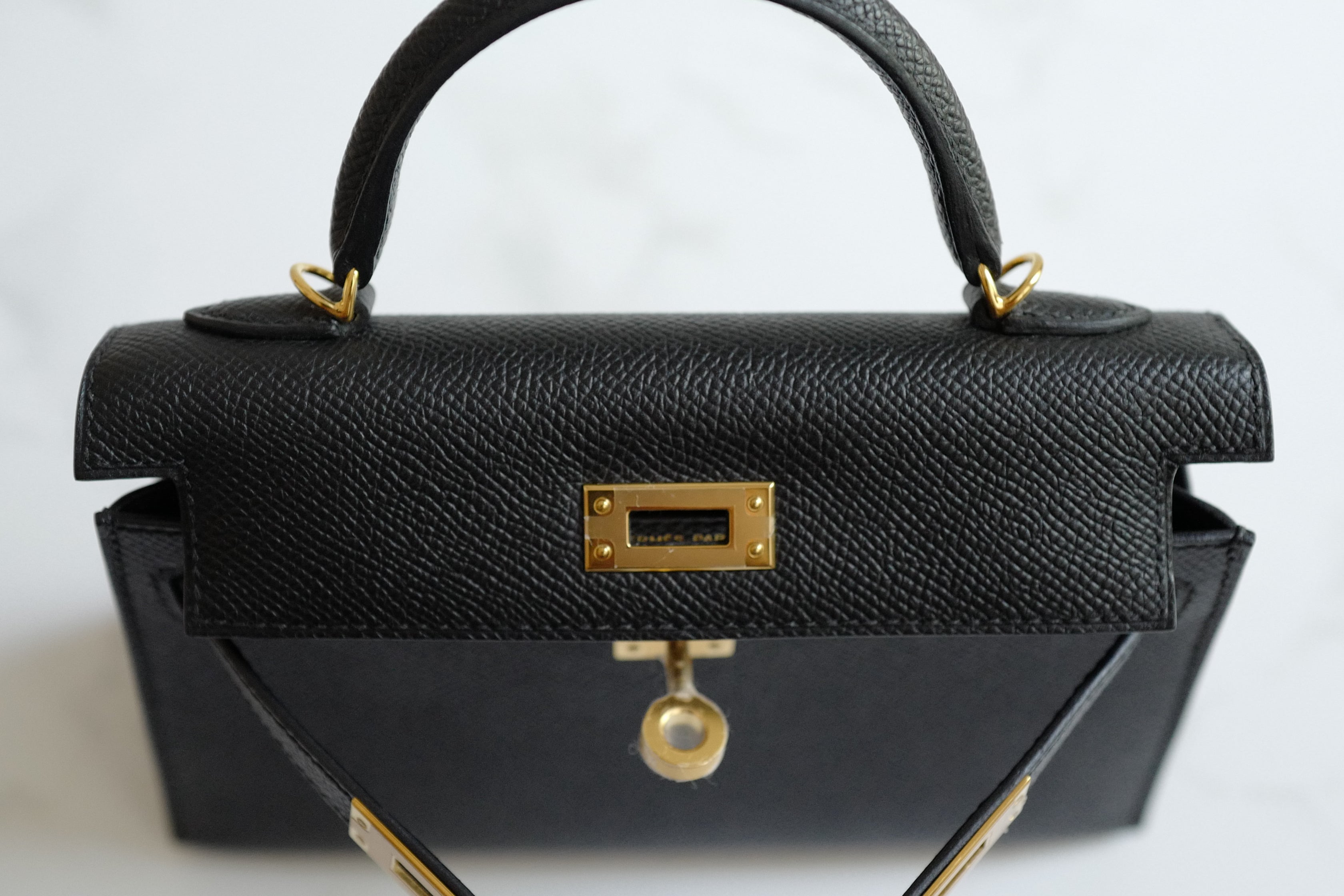 Hermes Mini Kelly II in Black/Noir Epsom Leather with Gold Hardware