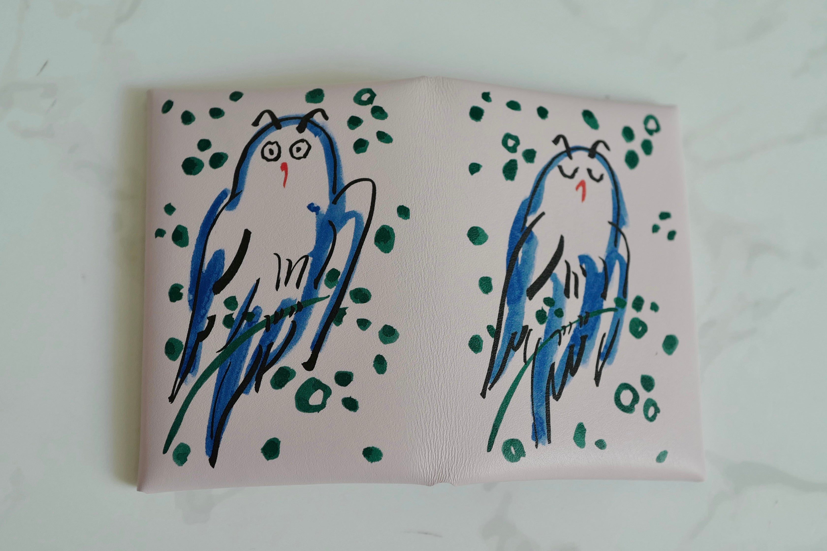 BNIB Hermes Calvi Duo in Spring Owl Veau Swift Card Holder PHW