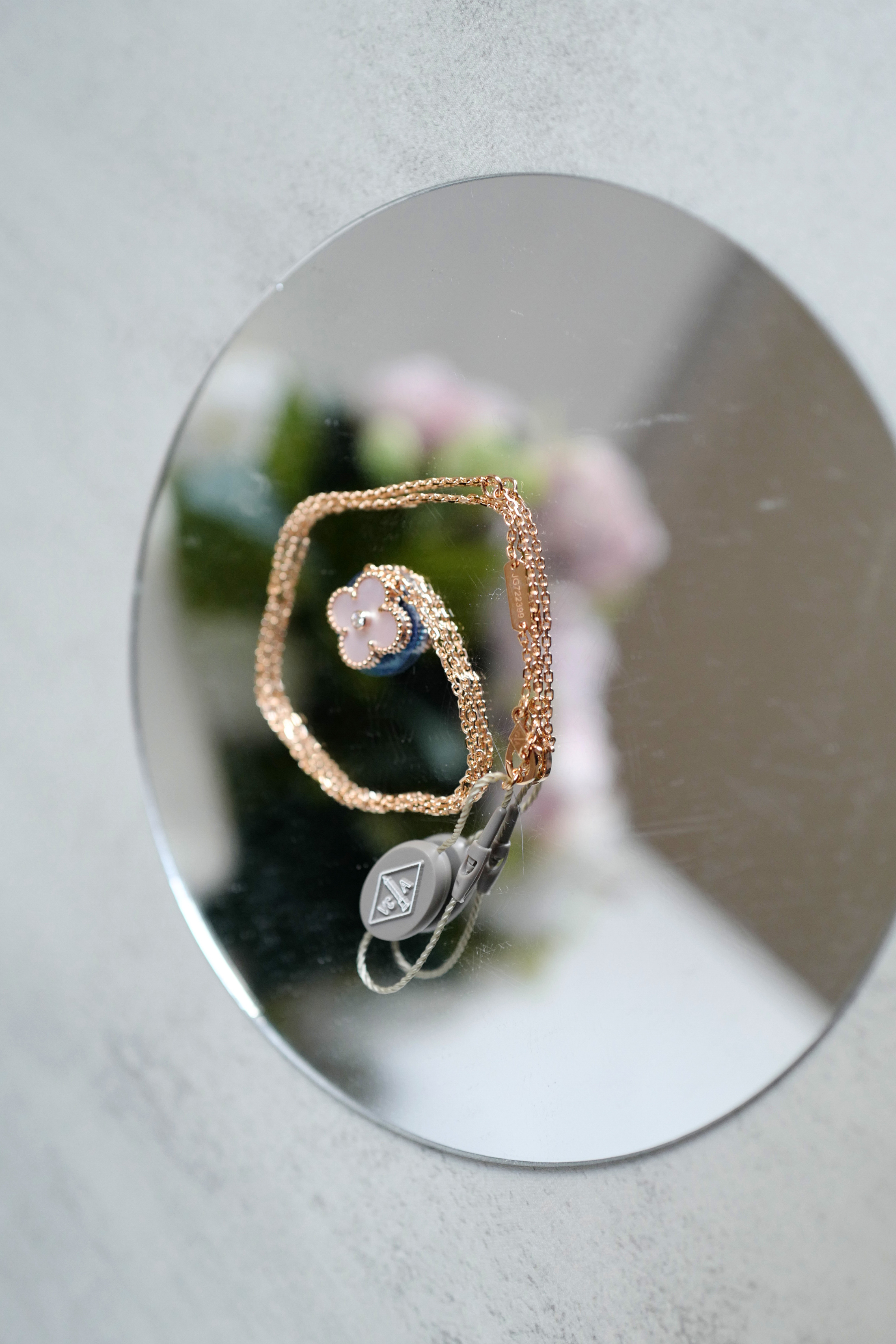 Van Cleef & Arpels 2025 Holiday Alhambra Pendant Pink MOP & Rose Gold