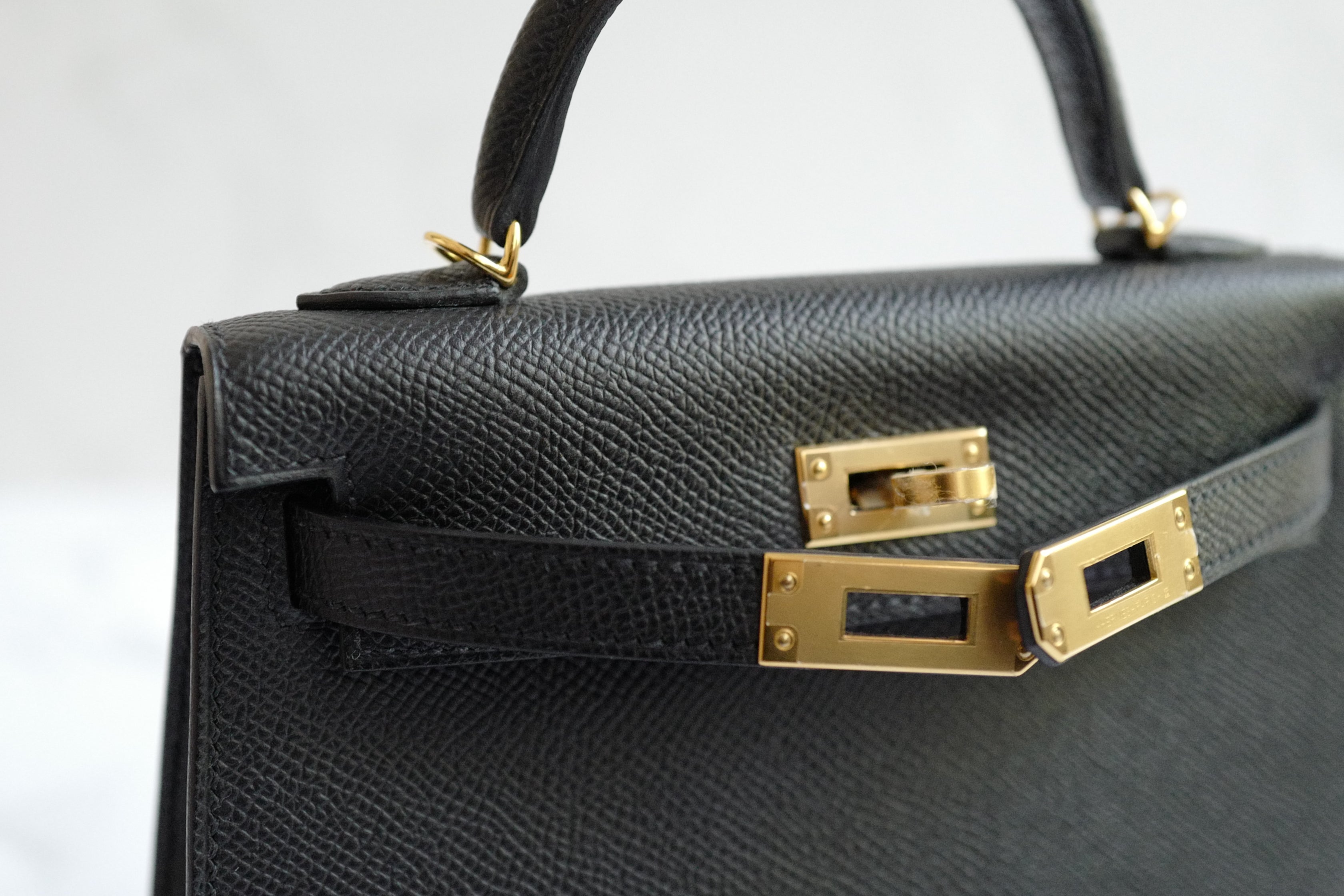 Hermes Mini Kelly II in Black/Noir Epsom Leather with Gold Hardware