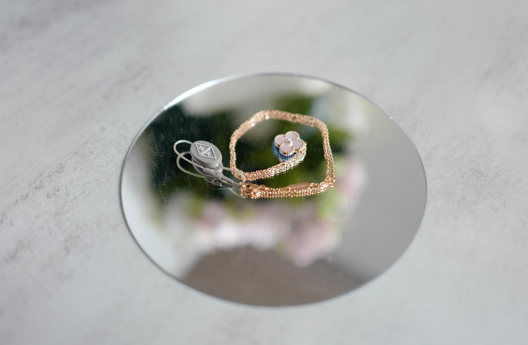 Van Cleef & Arpels 2025 Holiday Alhambra Pendant Pink MOP & Rose Gold