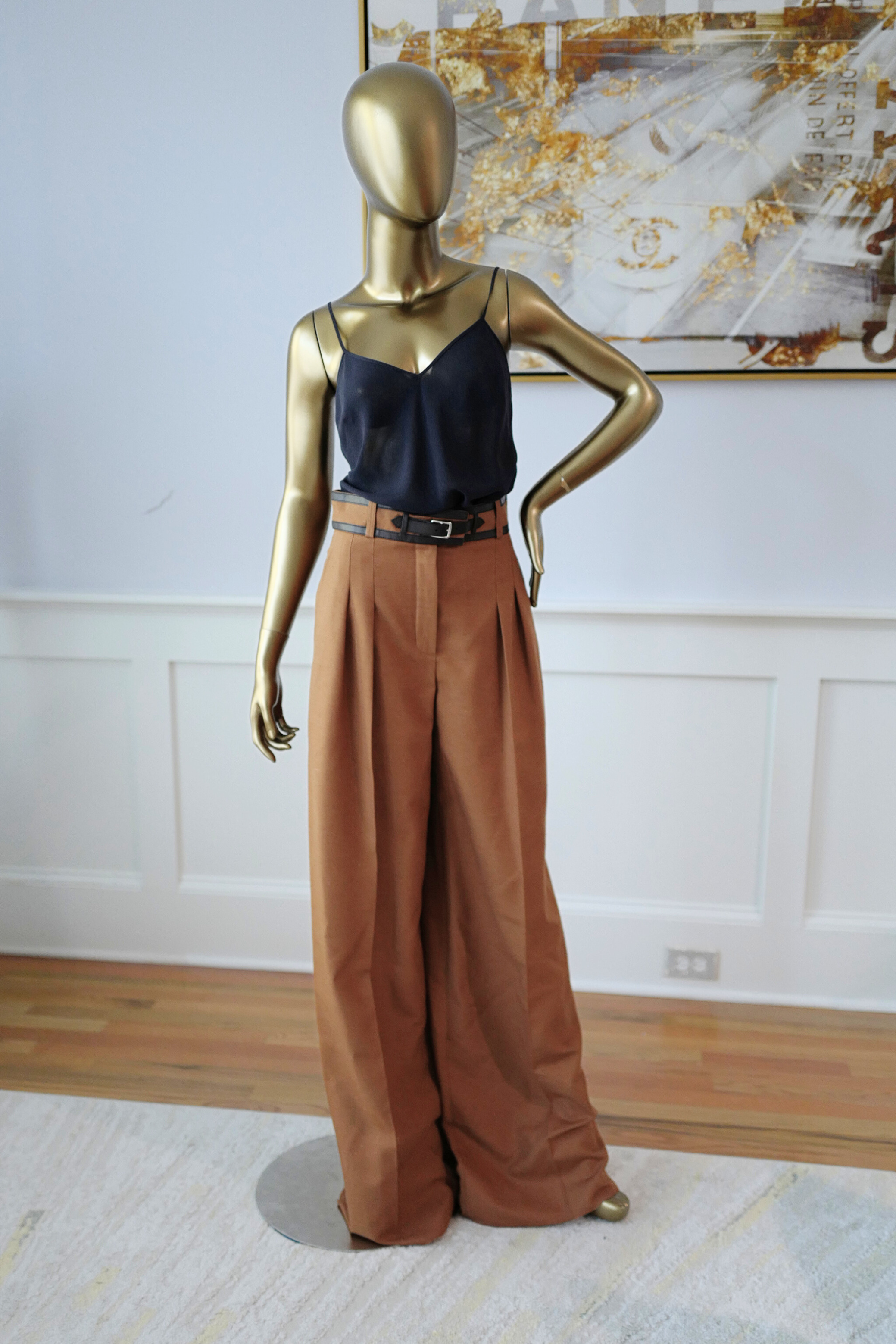 NEW Hermès Women’s Trousers in Marron Muscade Cotton Size 36