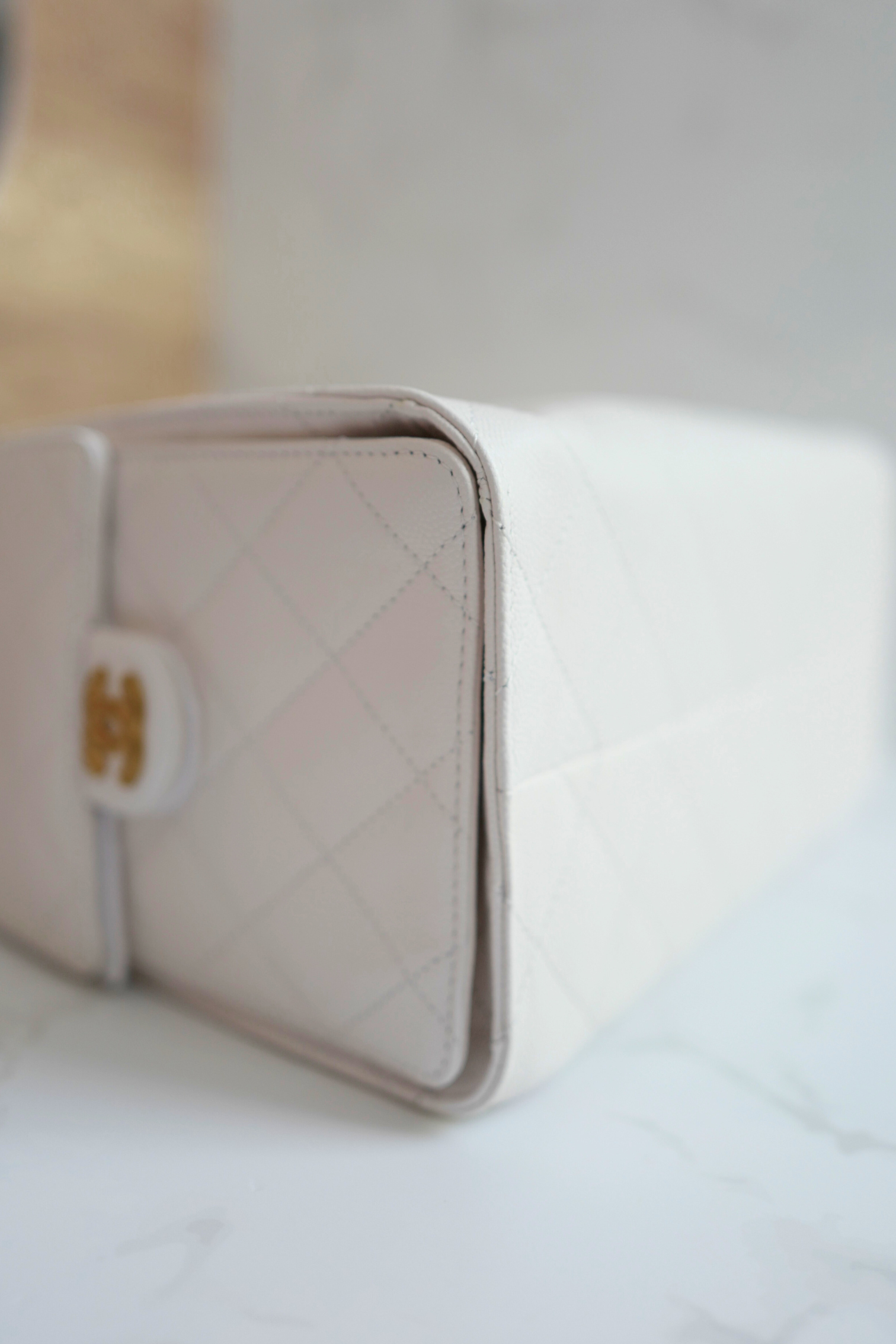 NEW Chanel Hobo Bag Small White Calfskin 25A Gold Hardware