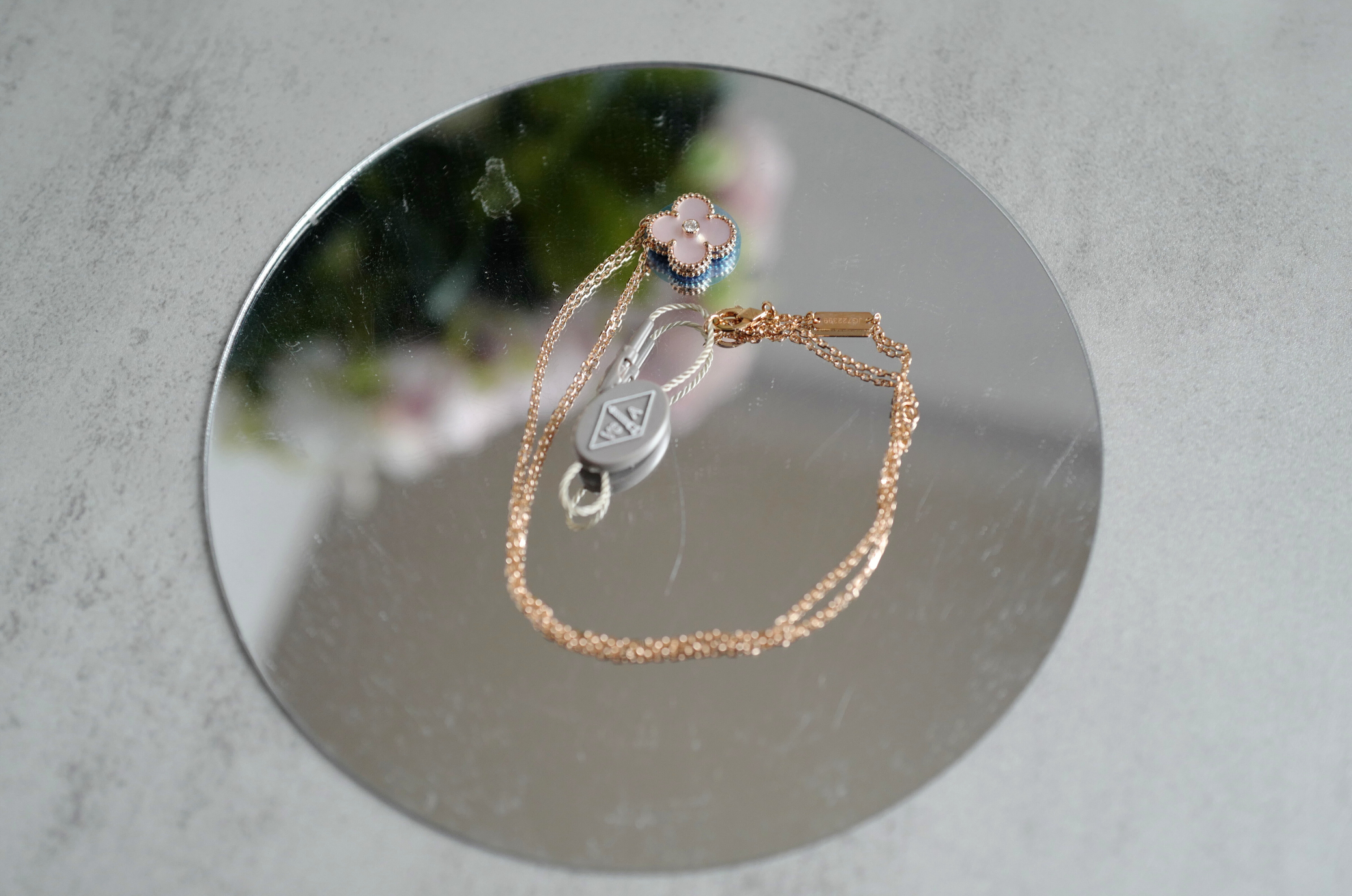 Van Cleef & Arpels 2025 Holiday Alhambra Pendant Pink MOP & Rose Gold