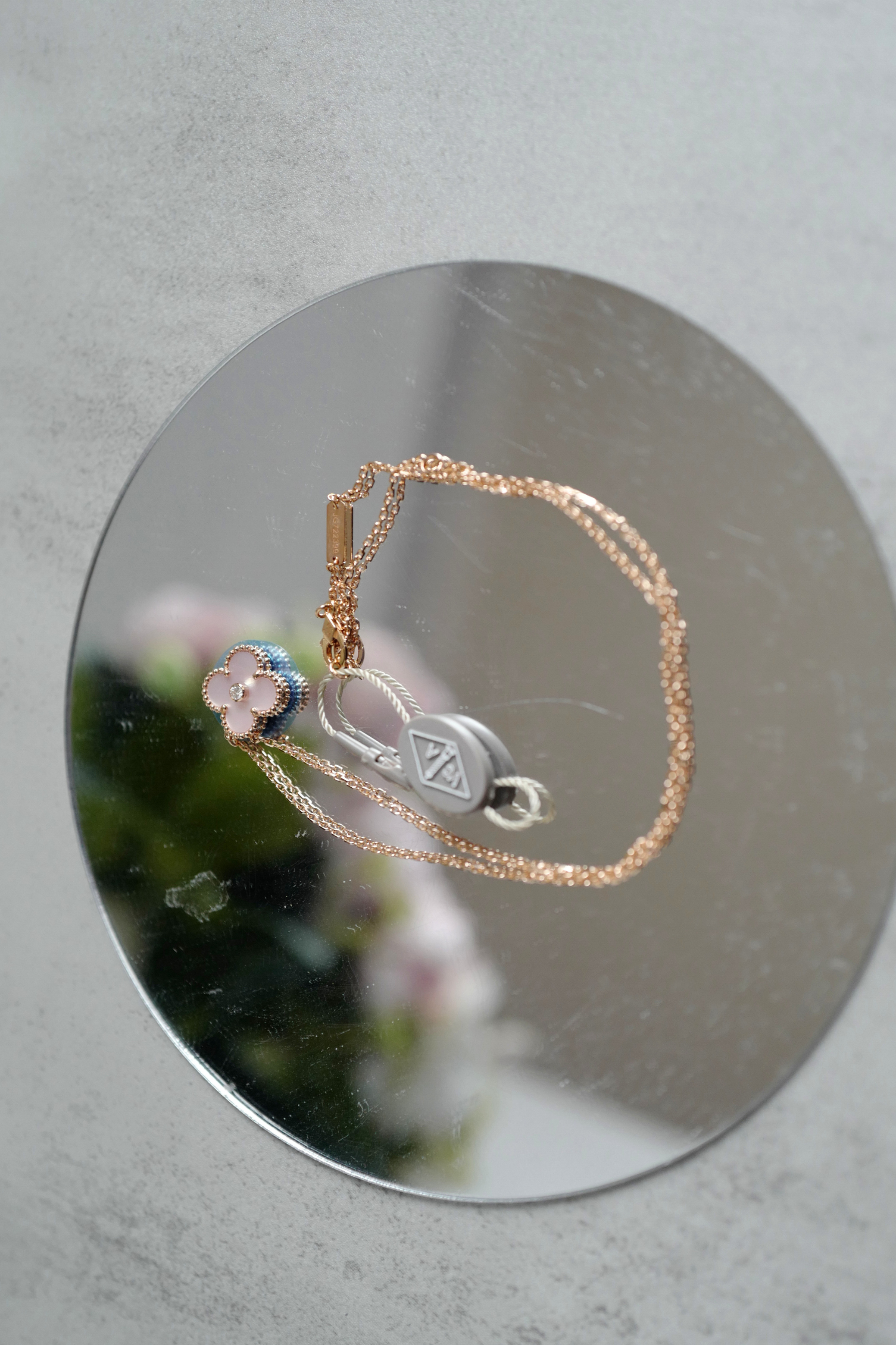 Van Cleef & Arpels 2025 Holiday Alhambra Pendant Pink MOP & Rose Gold