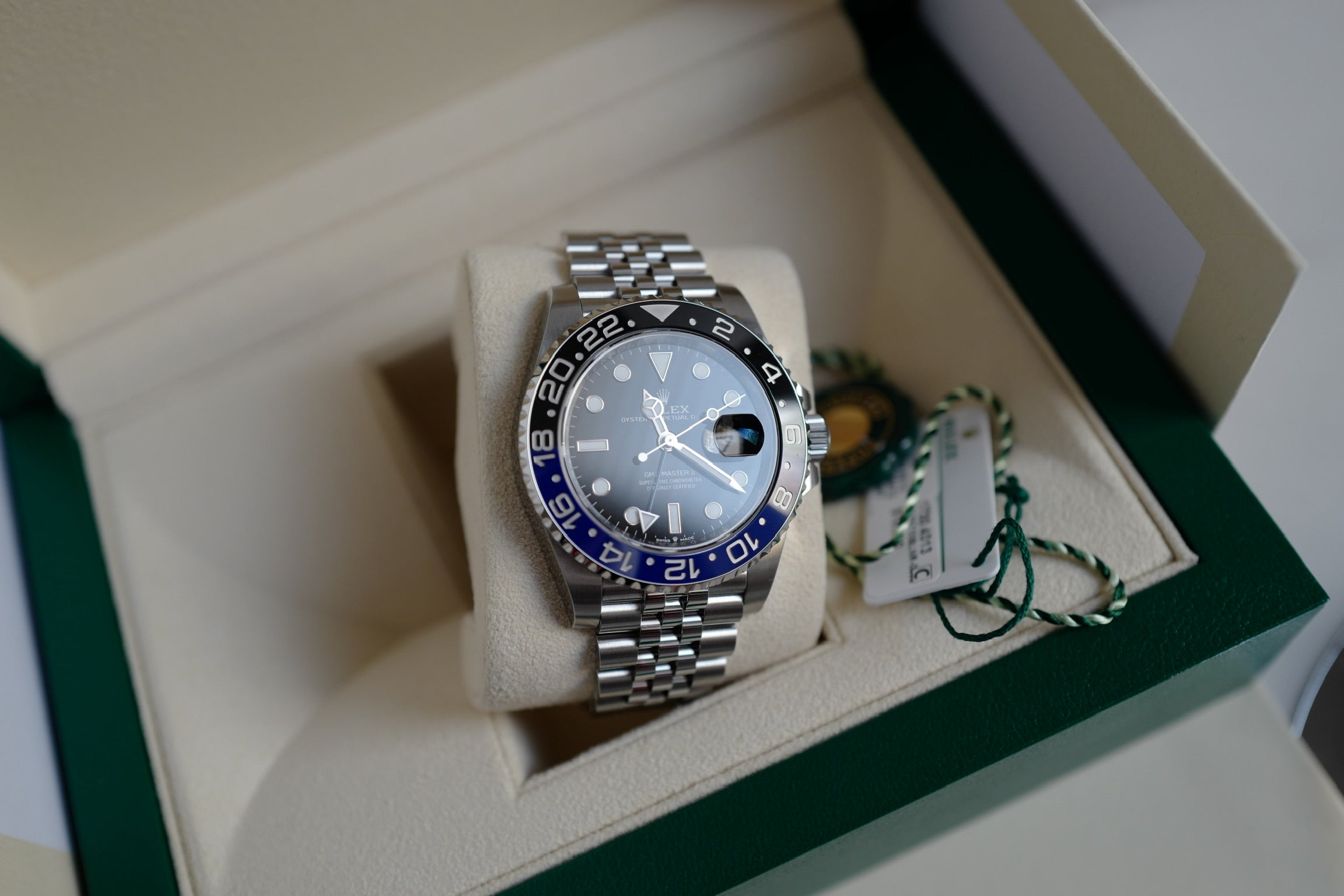 BNIB Rolex GMT-Master Batman Jubilee Bracelet - 126710BLNR 2024 BNIB Full Set