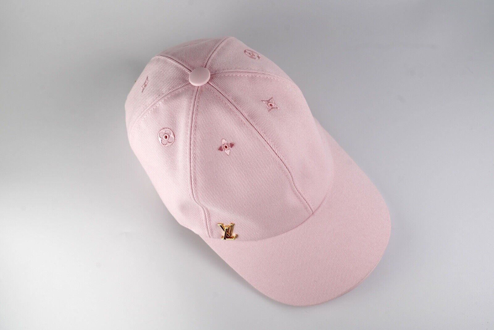 Louis Vuitton “LV” Iconic Cap Light Pink With Gold LV Logo NEW
