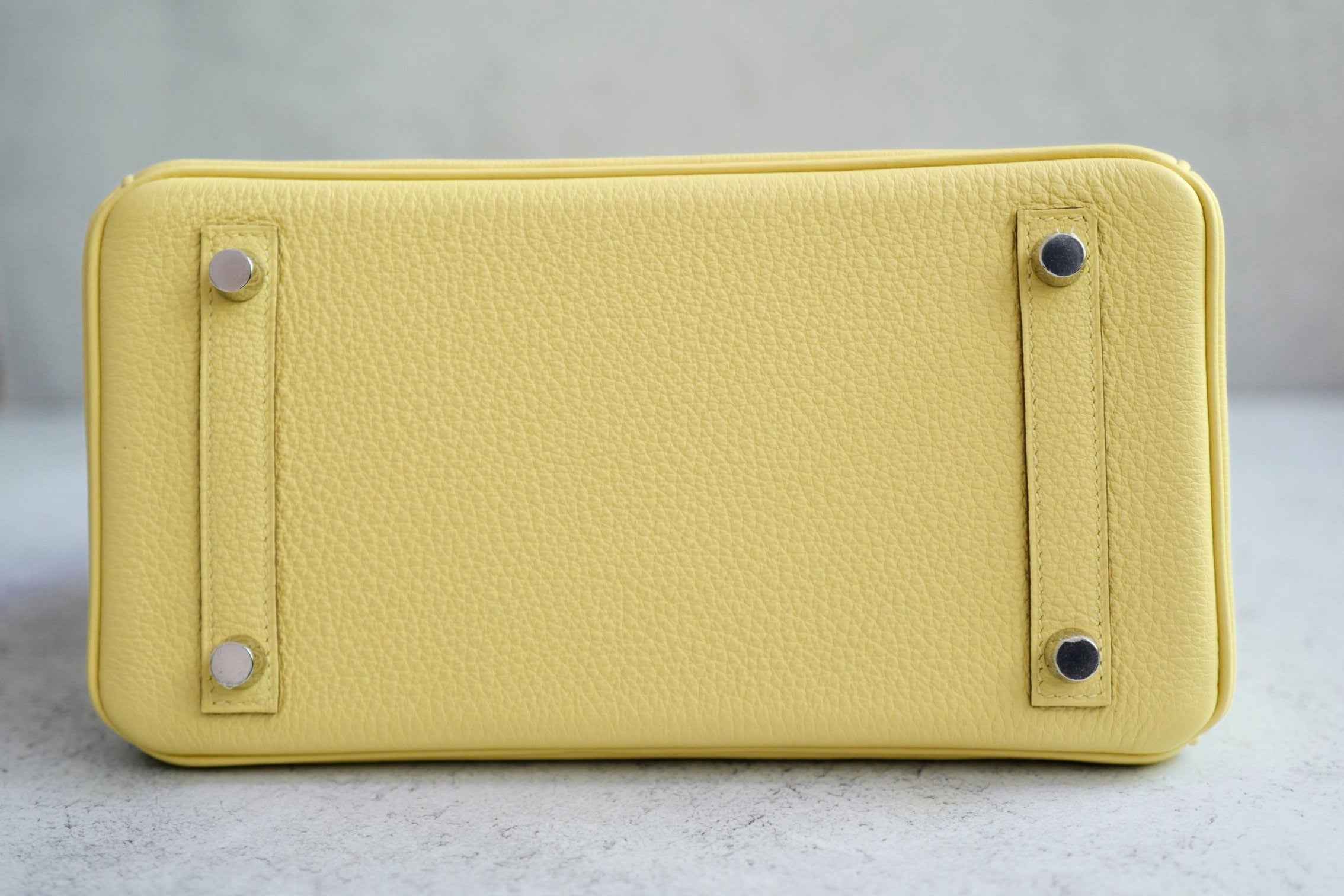 Hermès Birkin 25 Jaune Poussin Togo Leather Palladium Hardware G Stamp