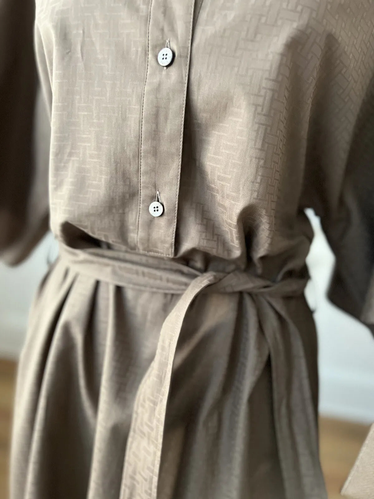 BNIB Hermes Robe Inspi Mosaique Caftan Dress Gris Etoupe Size 34 $3500 Retail