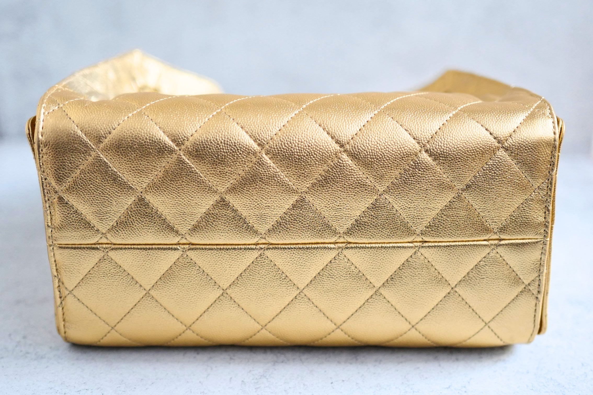 Chanel 26C Small Hobo Gold Metallic Grained Calfskin Gold Hardware