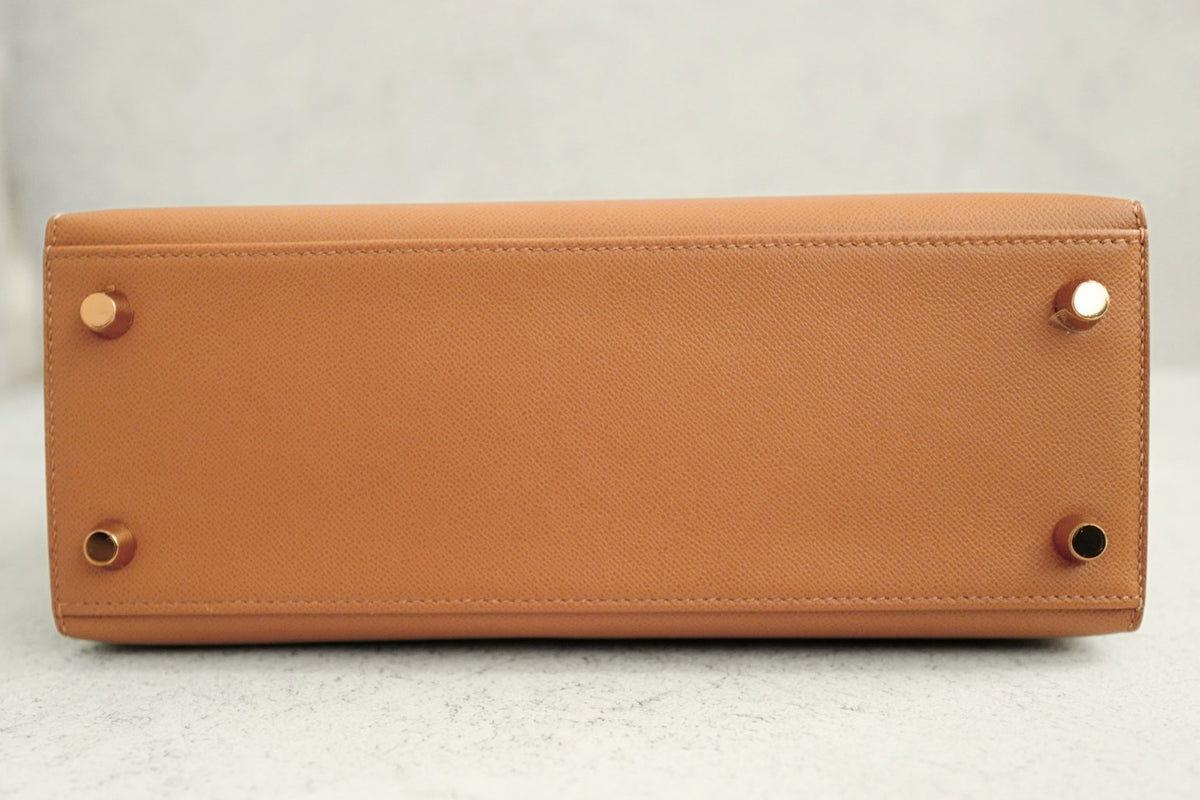 Hermes Kelly 25 Touch Chai/Miel Veau Madame Sellier Gold Hardware