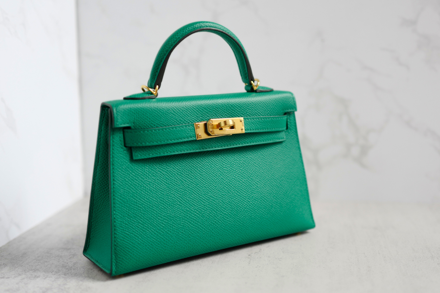 Hermès Mini Kelly 20 Vert Jade Epsom Leather Gold Hardware Z