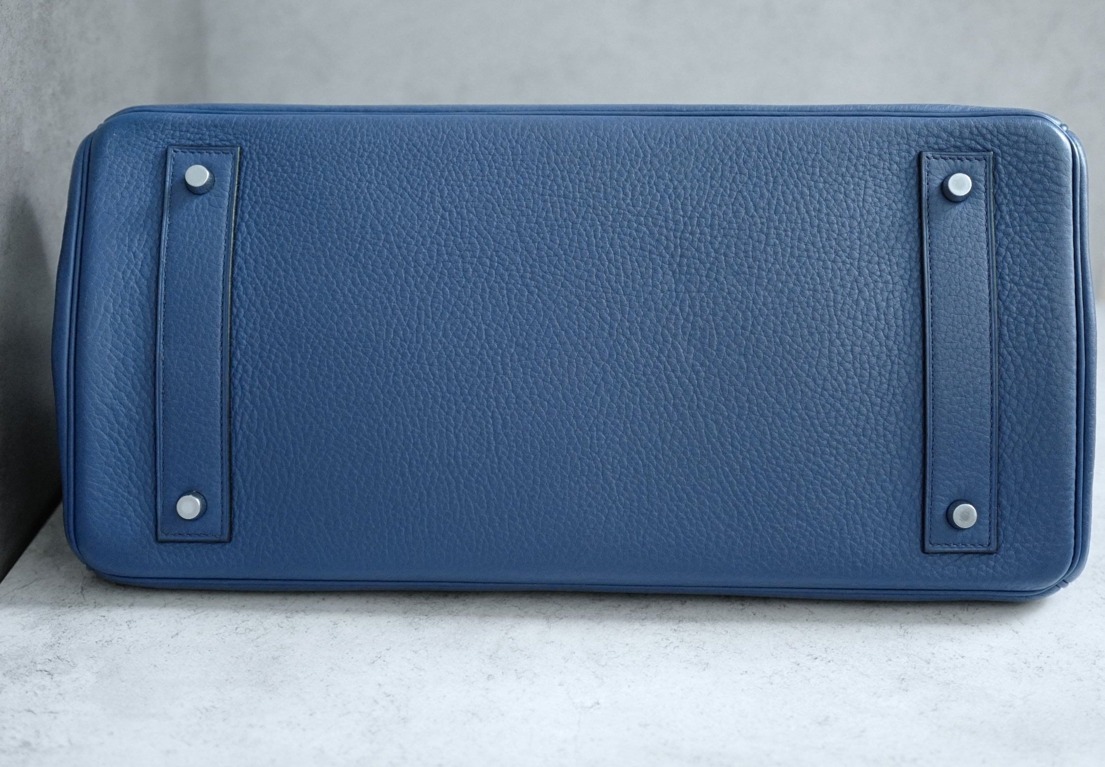 Hermes Birkin Shoulder 42 Blue Sapphire Clemence Leather PHW - Preowned