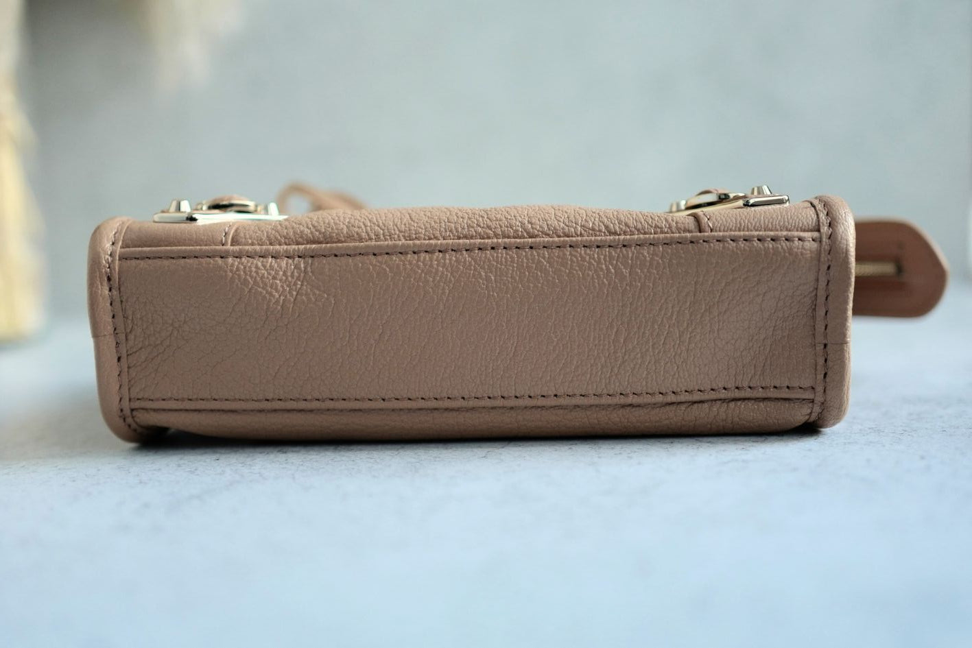 Balenciaga Nano City In Rose Sable Beige Nude Color With Metalic Edge