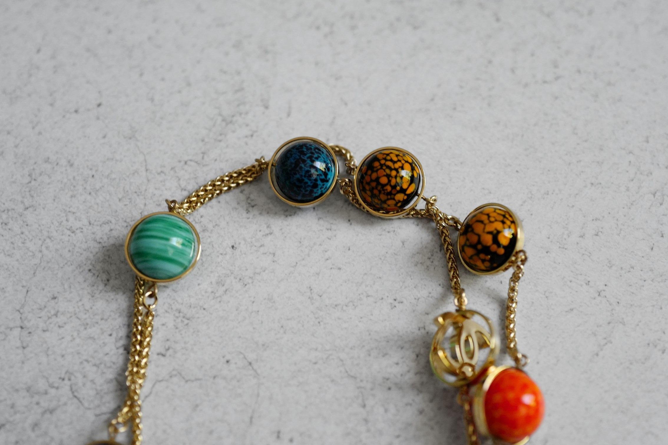Chanel 26S Long Necklace Gold Multicolour Metal Glass Pearls