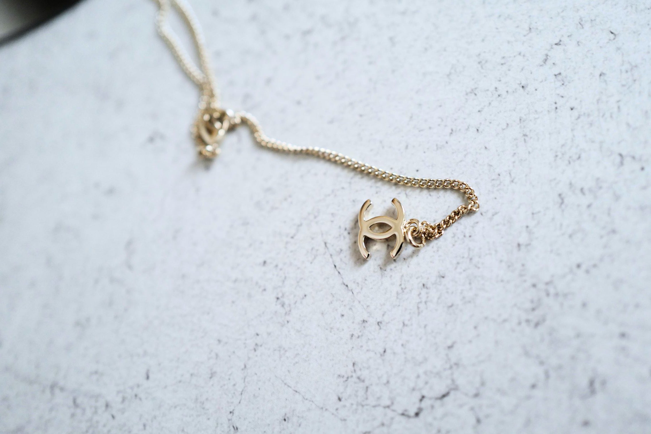 Chanel CC Deer Long Pendant Necklace Gold and Faux Pearl