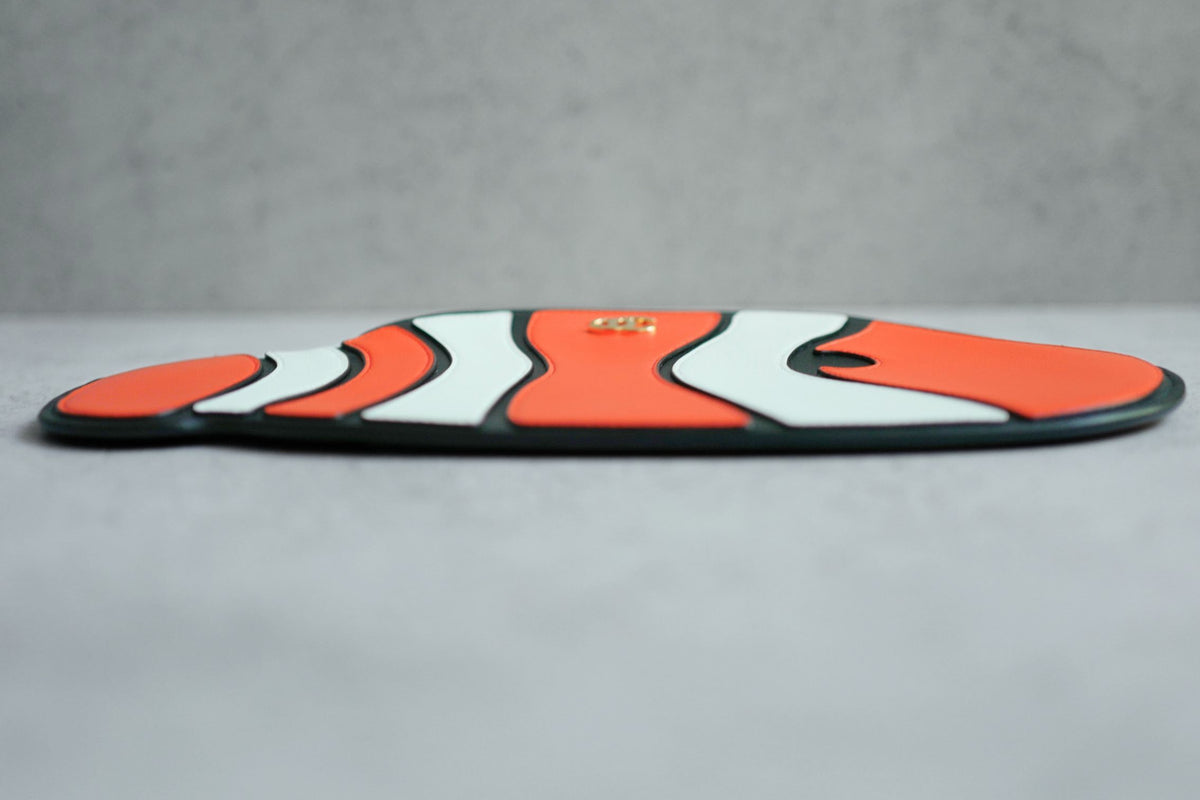 New Chanel 26M Nemo Clutch Lambskin Orange White Black CC Logo