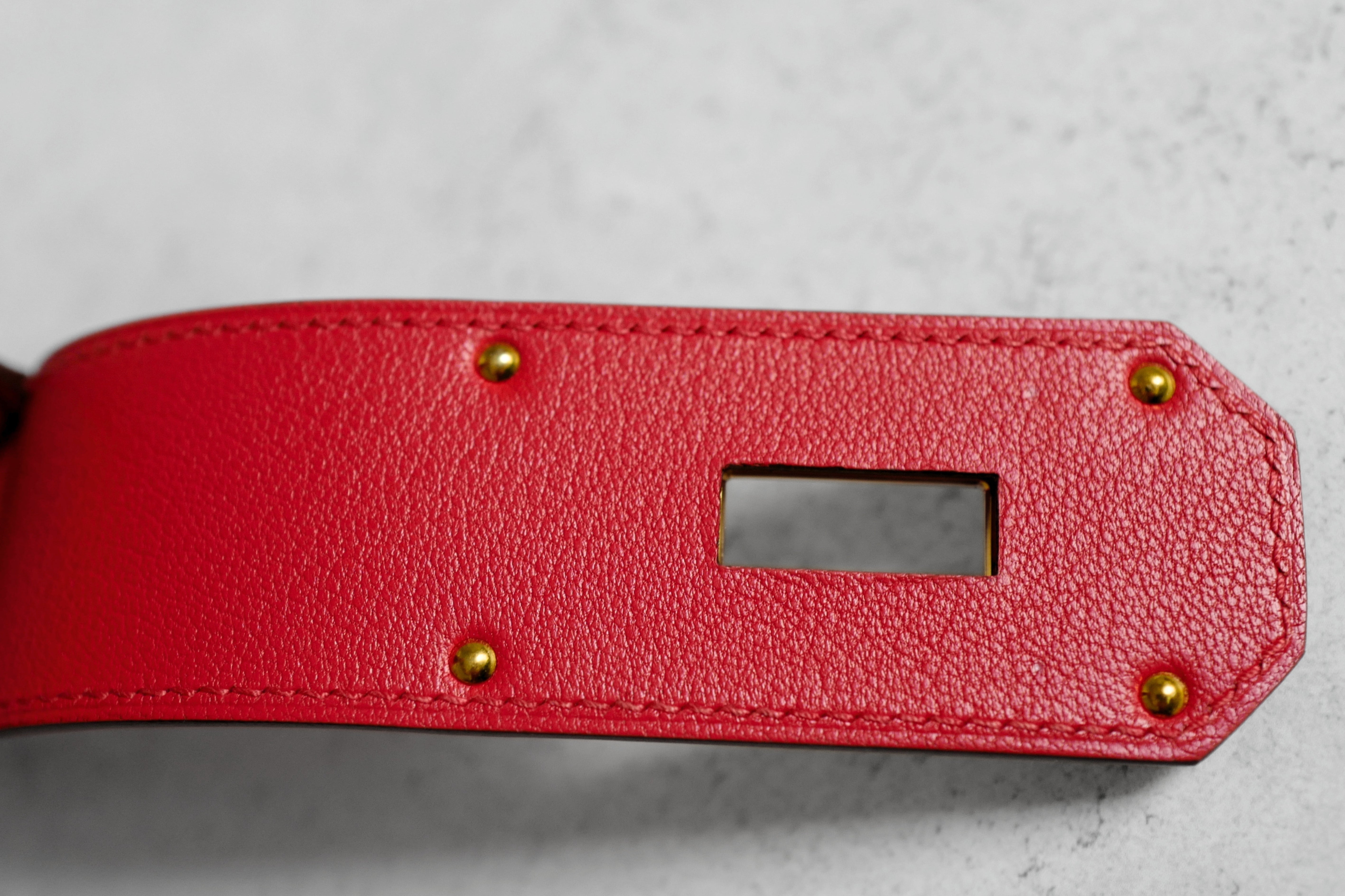 Hermès Clutch Sanglons Rouge de Cœur Chamkila Goatskin Gold Hardware