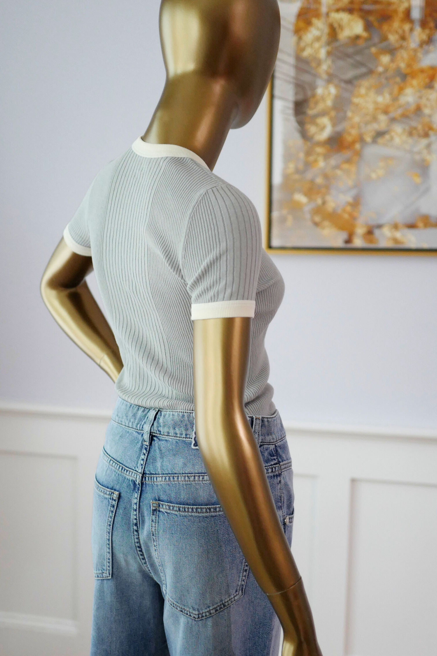 NEW Chanel Coco Beach 2025 Collection T-Shirt Grey size 34