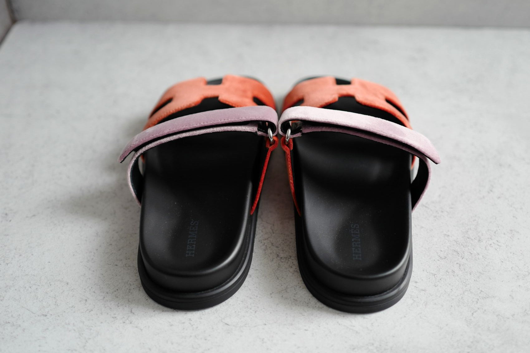 *BNIB* Hermes Women's Chypre Suede Goat Skin Orange Canyon/Bruyere Size 37.5