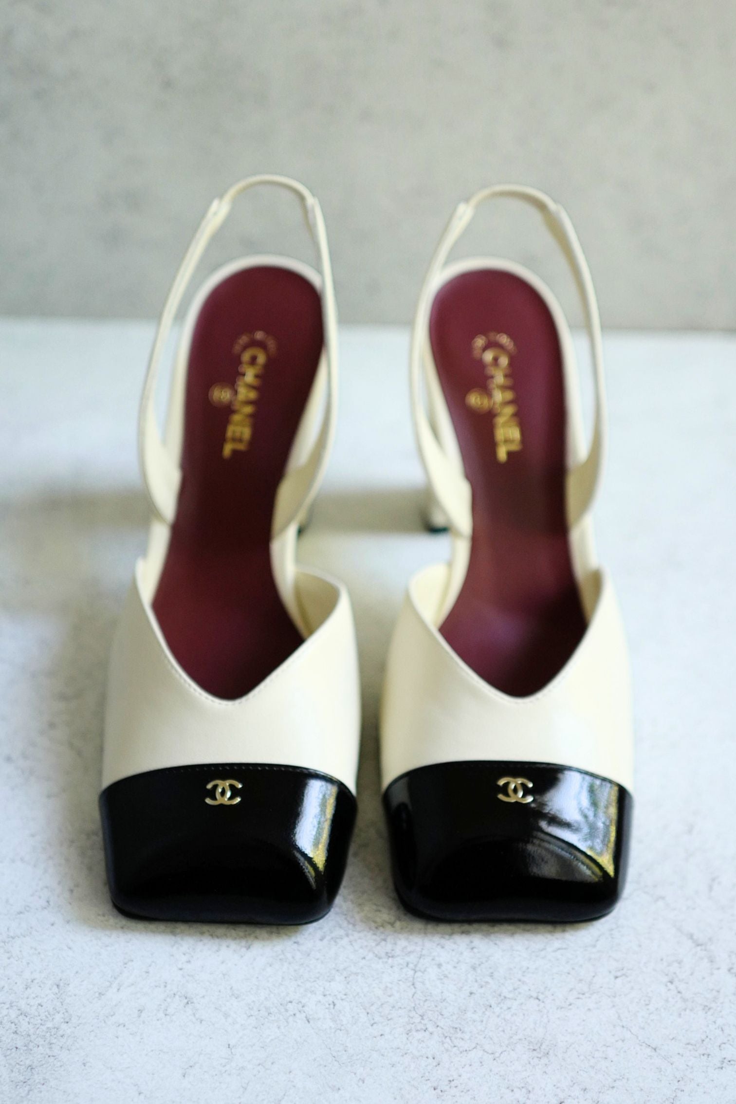 Chanel 26s Slingbacks Matthieu Blazy's Ivory Black Lambskin Calfskin Size 37