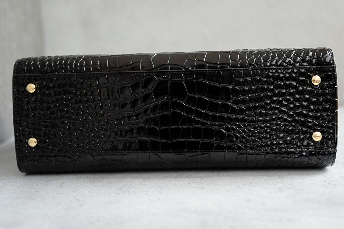 Chanel 26k Matthieu Blazy's Small Tote Black Crocodile Embossed Calfskin GHW