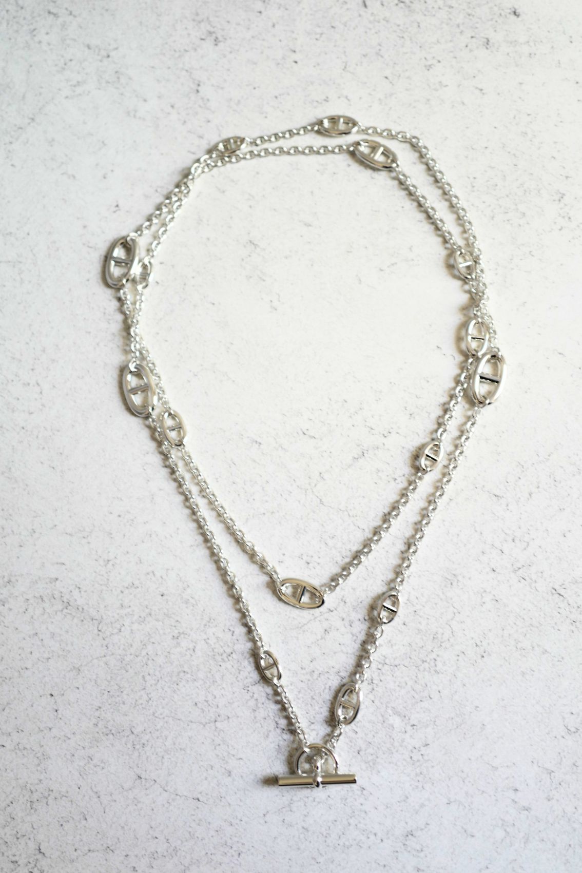 Hermès Farandole Long Necklace 120 Sterling Silver